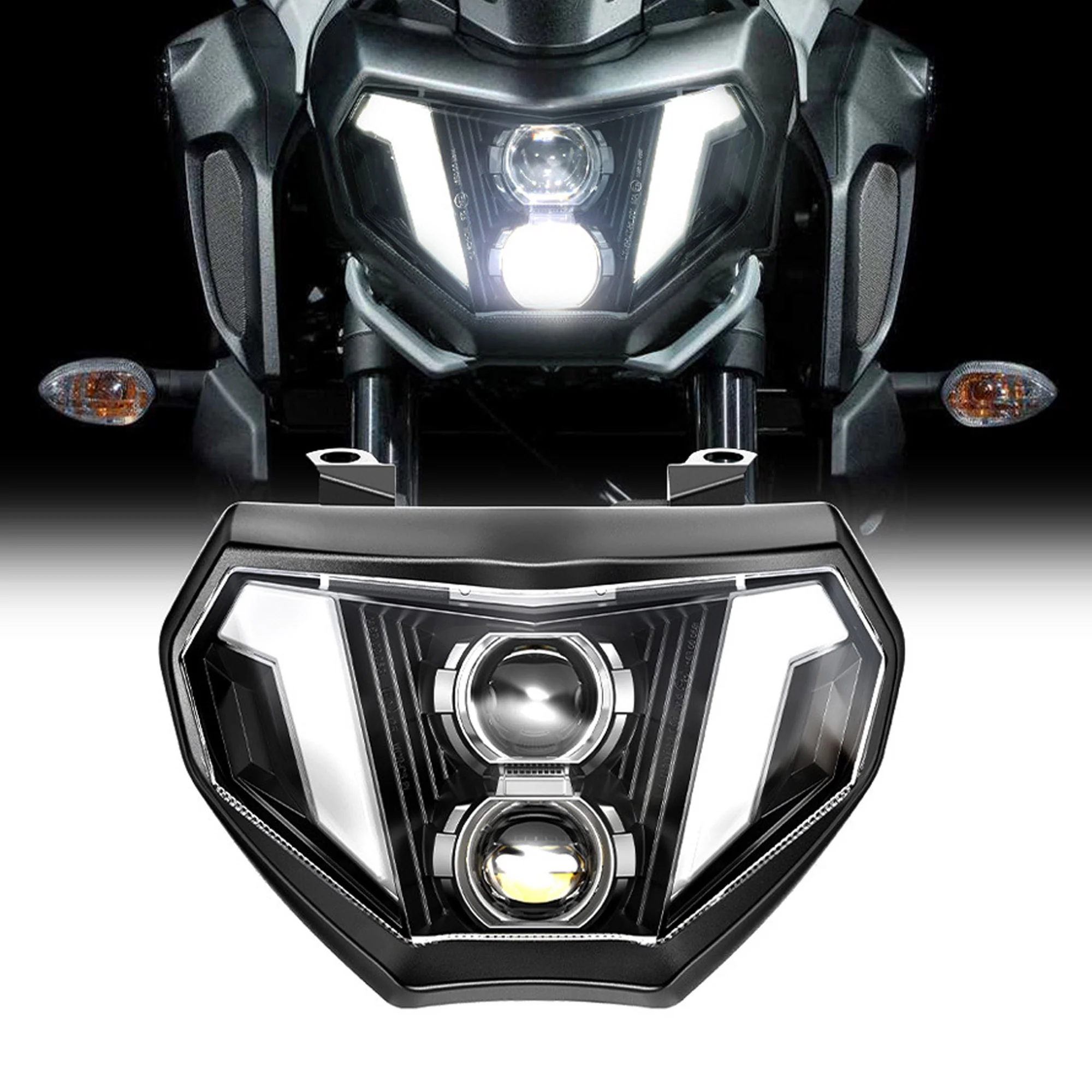 LED Headlight Assembly For Yamaha FZ09 MT09 2014 2015 2016/MT07 2019 Plug & Play