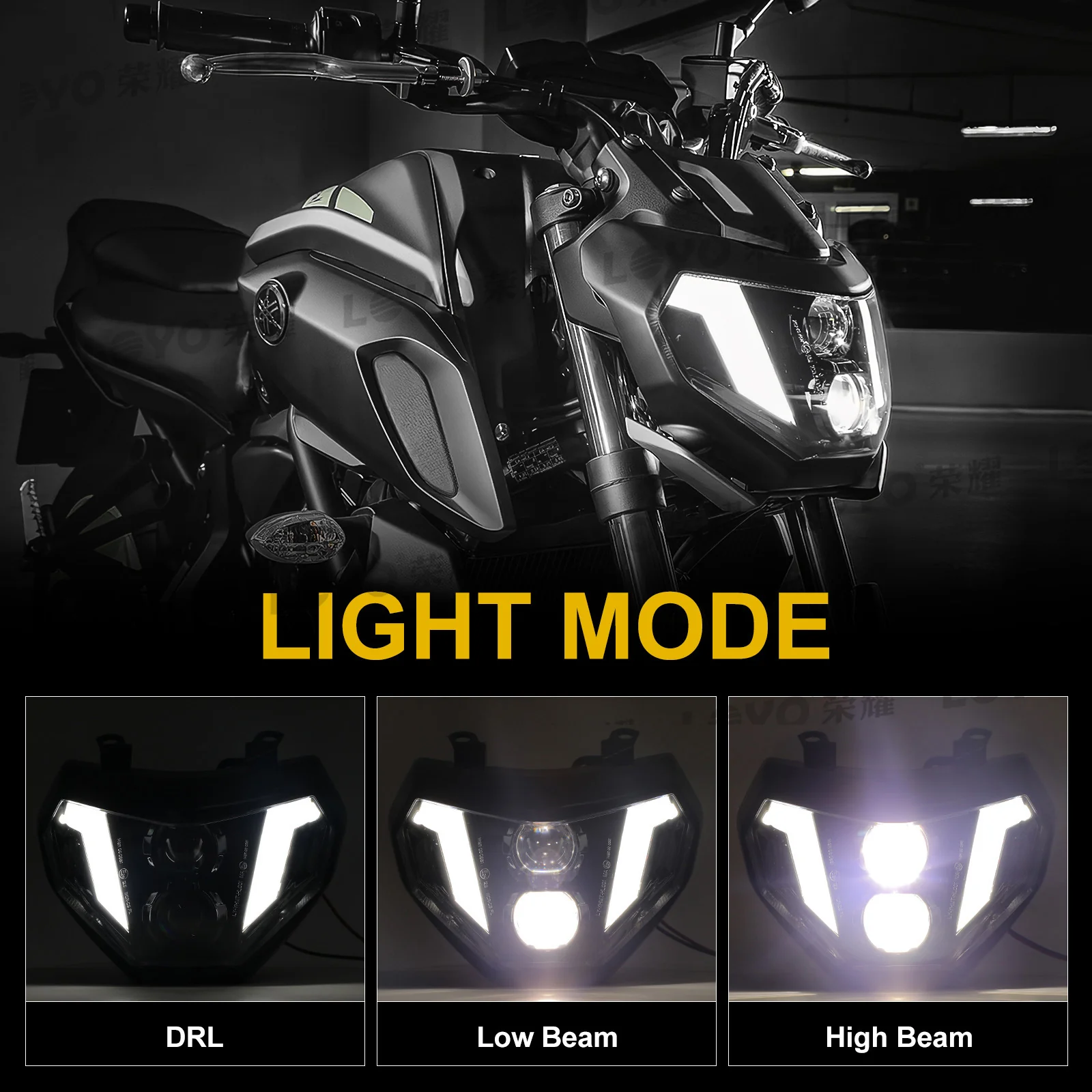 LED Headlight Assembly For Yamaha FZ09 MT09 2014 2015 2016/MT07 2019 Plug & Play - Image 3