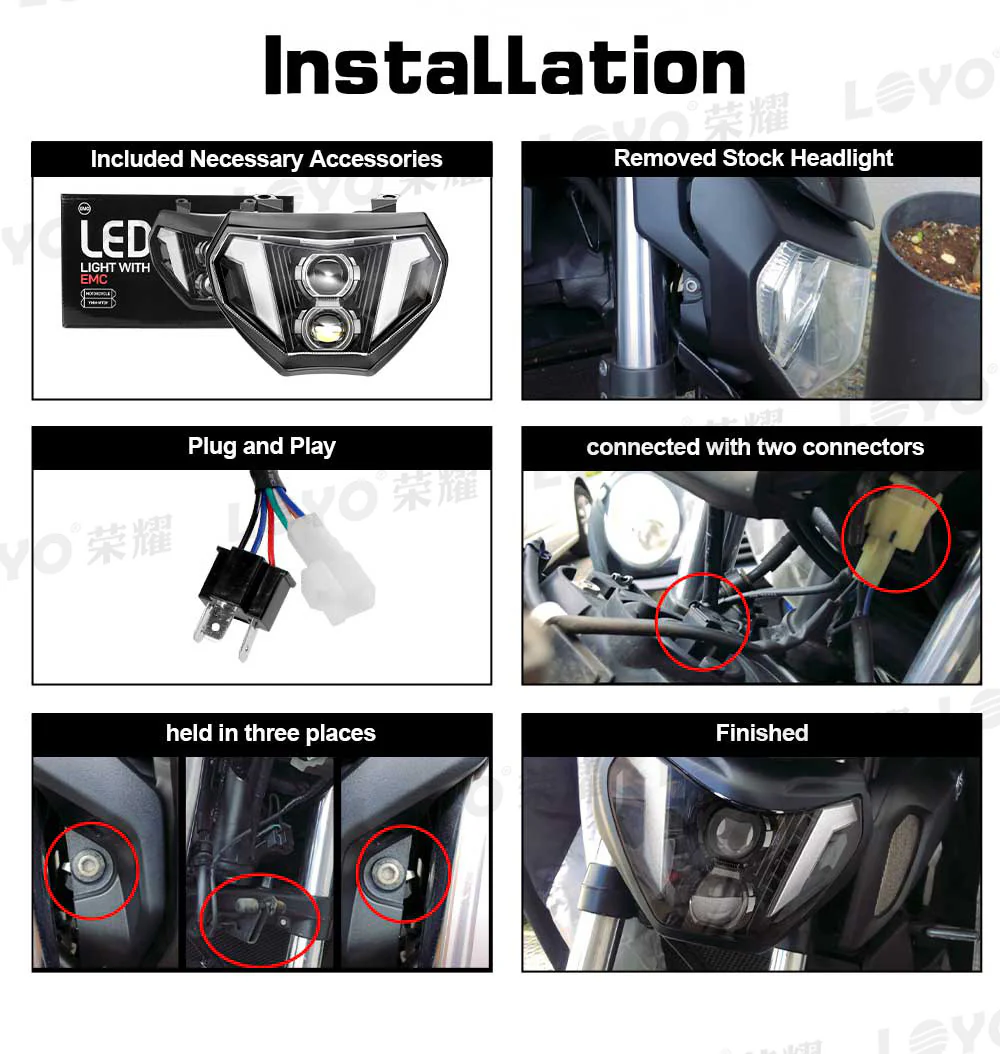 LED Headlight Assembly For Yamaha FZ09 MT09 2014 2015 2016/MT07 2019 Plug & Play - Image 9