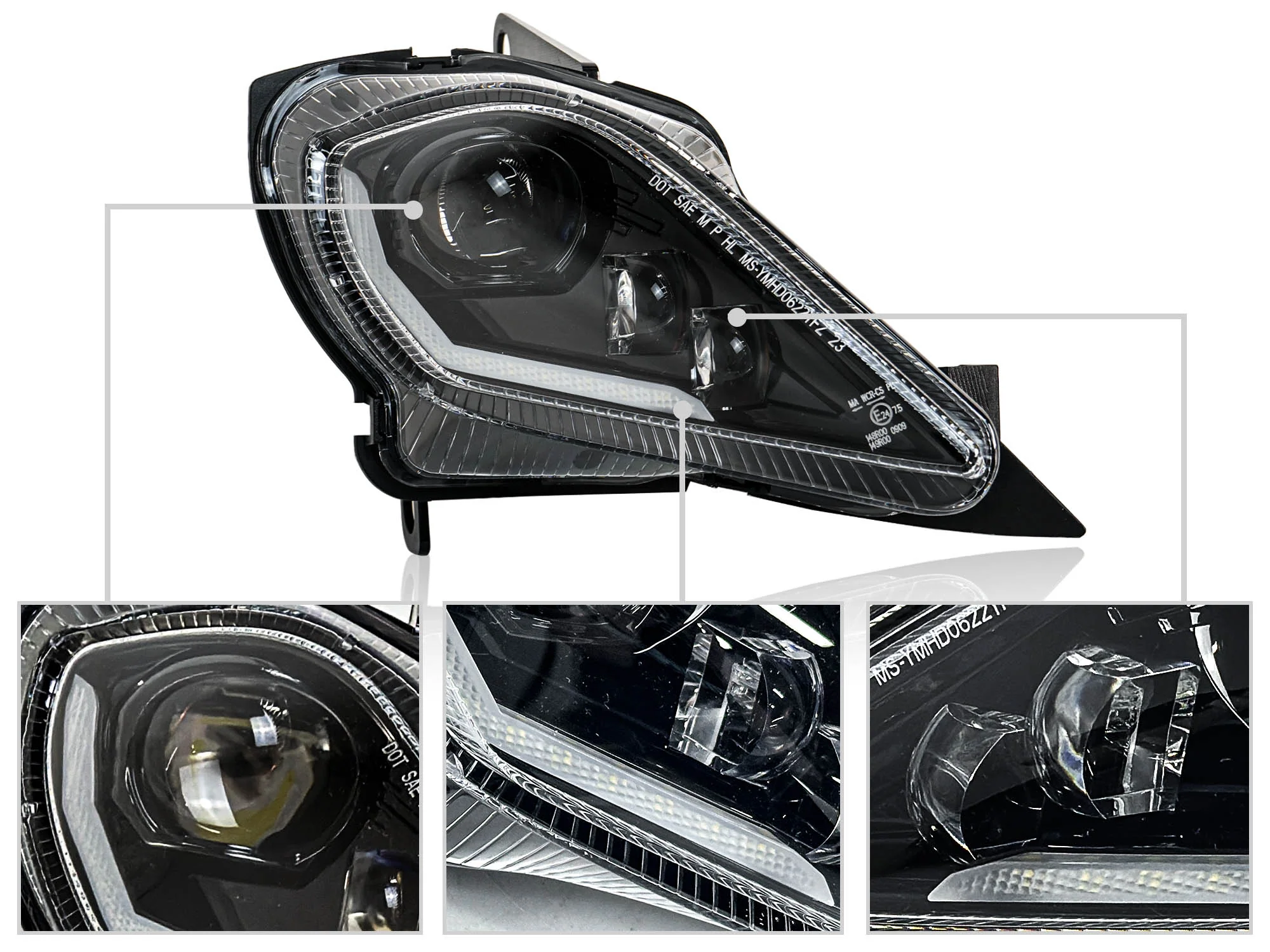 LED Headlight Assembly For Yamaha YFZ450 & Raptor 350/700/700R (2006-2023) - Image 9