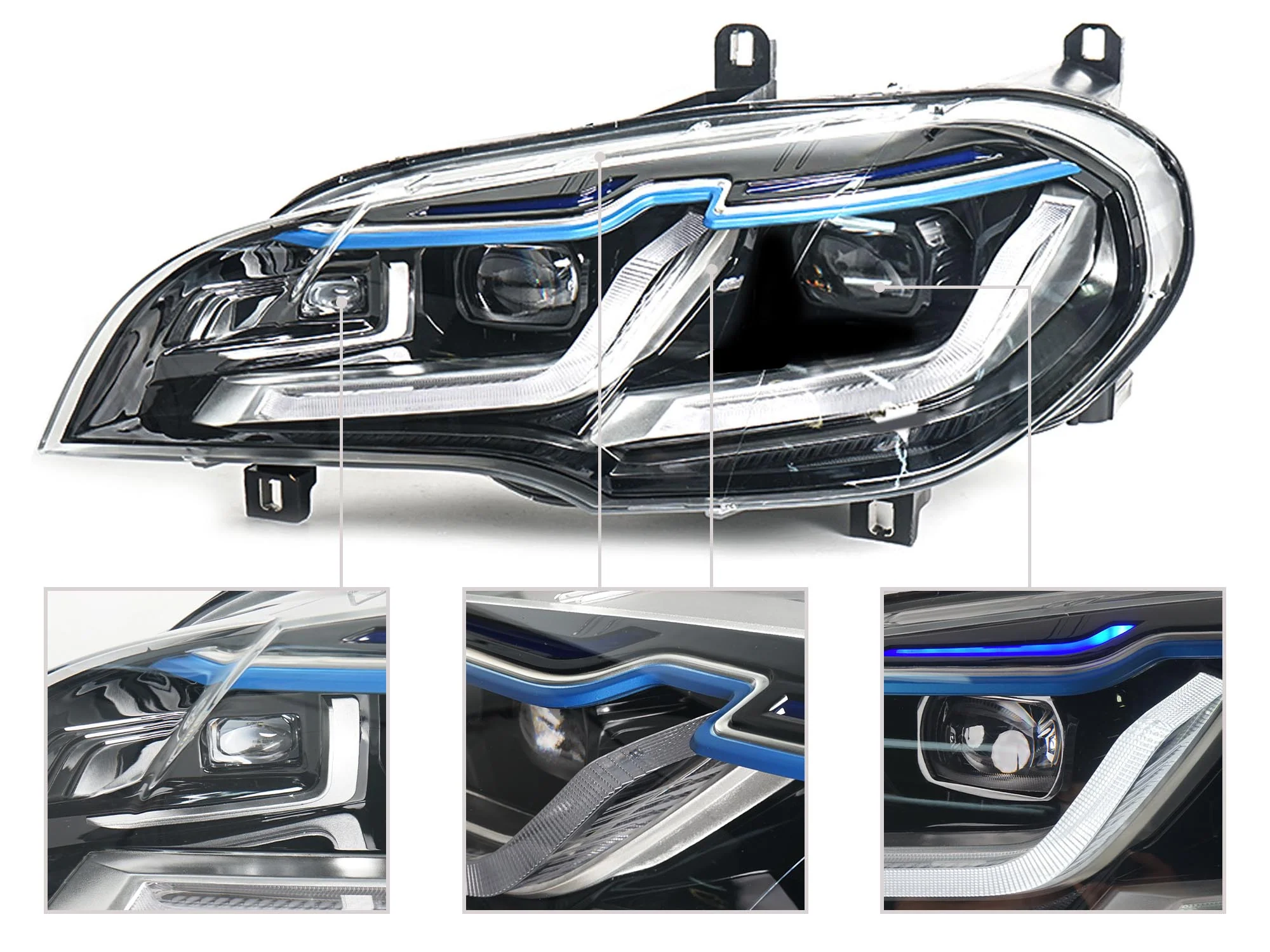 LED Headlight DRL Turn Signal Lamp Assembly For 2007-2013 BMW X5 E70 HID/Xenon w/o AFS - Image 11