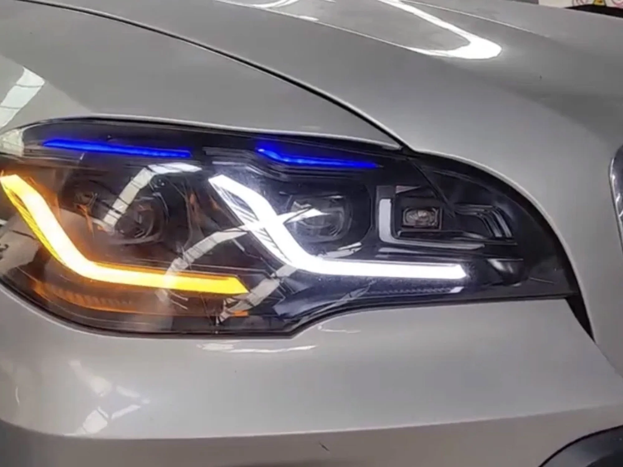 LED Headlight DRL Turn Signal Lamp Assembly For 2007-2013 BMW X5 E70 HID/Xenon w/o AFS - Image 4
