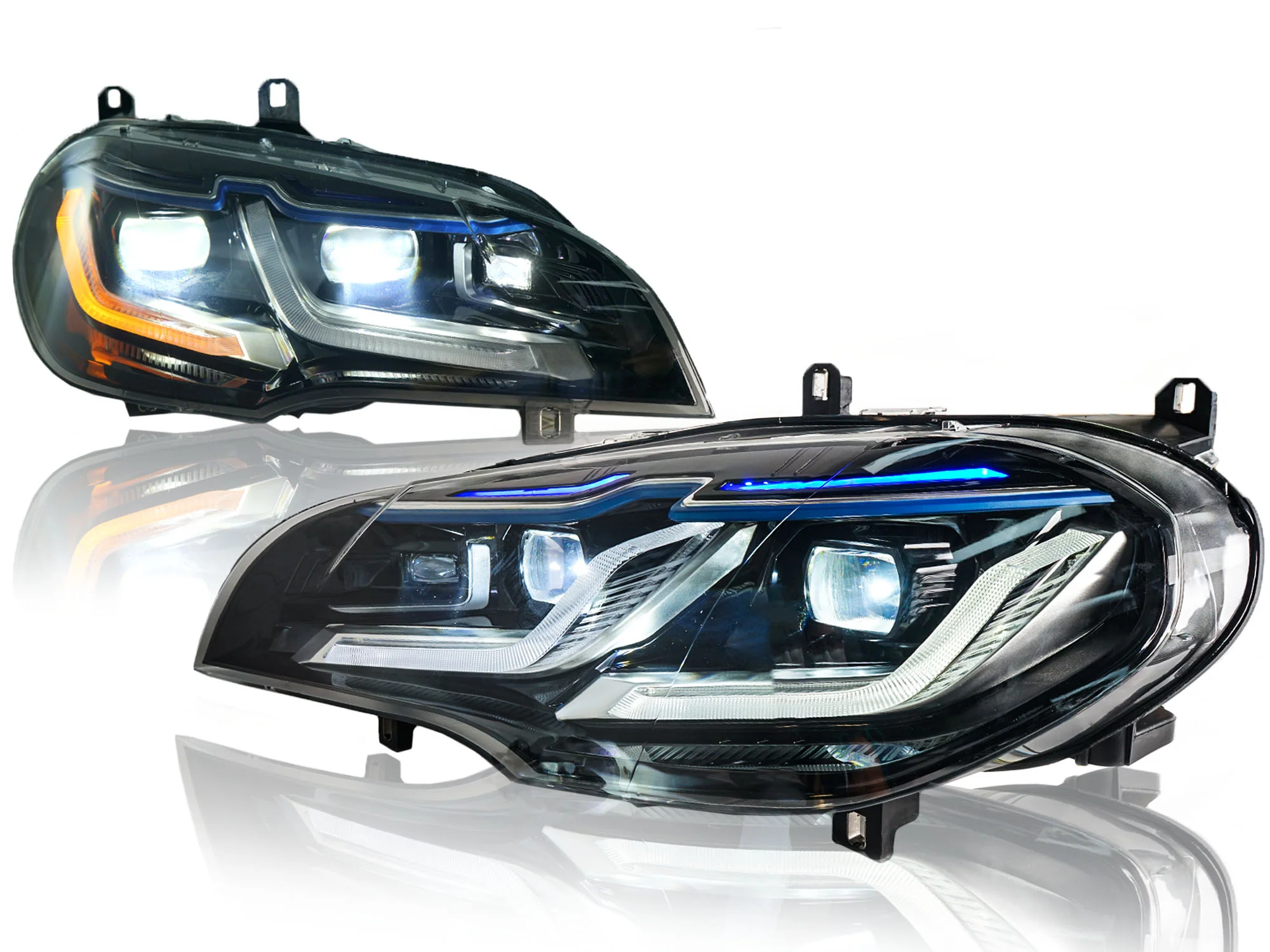 LED Headlight DRL Turn Signal Lamp Assembly For 2007-2013 BMW X5 E70 HID/Xenon w/o AFS - Image 9