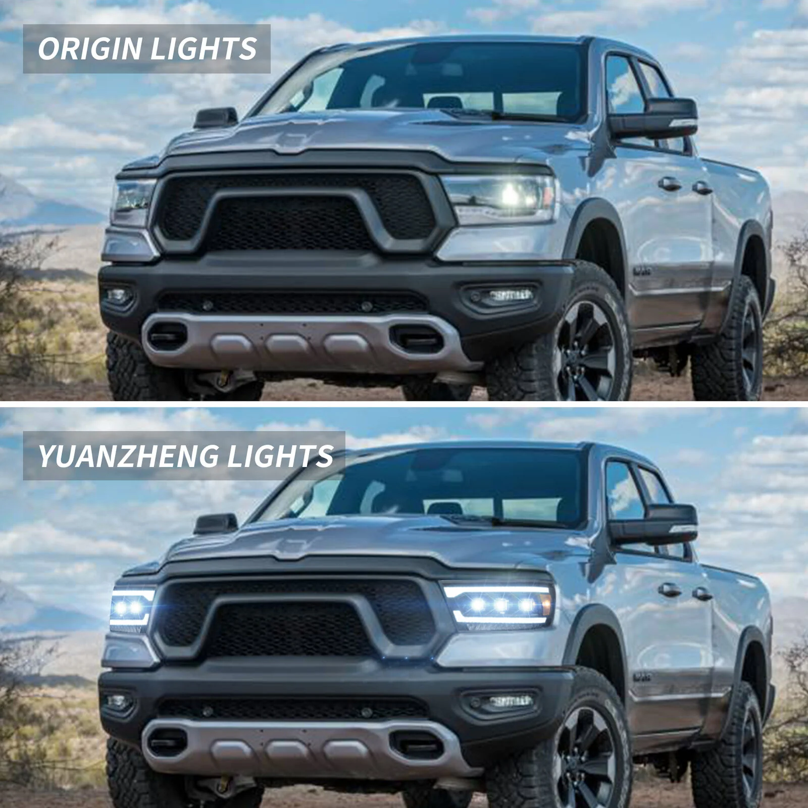 Amber LED Headlights For Dodge Ram 1500 2019-2023 2024 W/Sequential L+R - Image 7