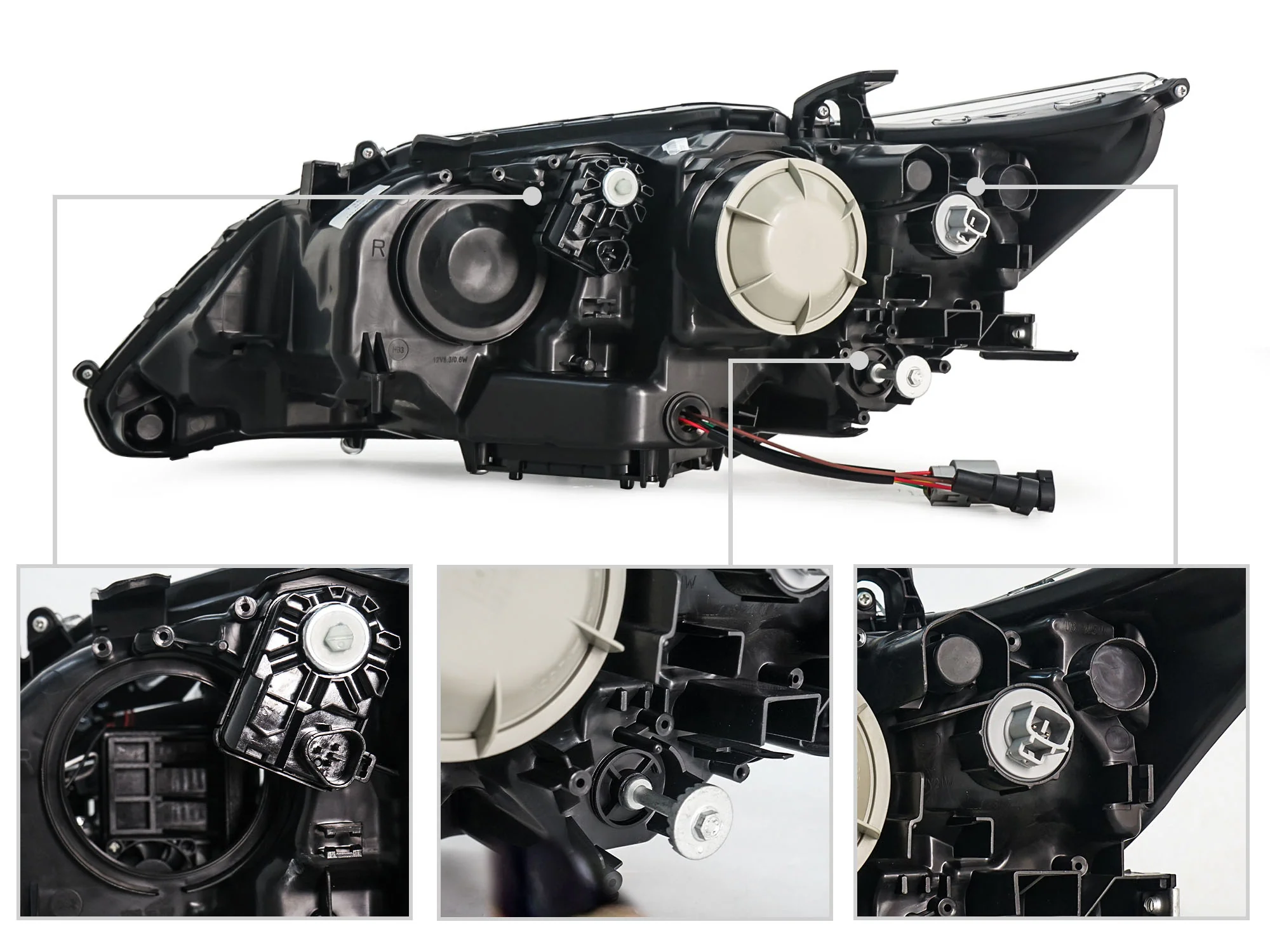 Pair LED Headlights for 2013-2015 Lexus ES300h ES350 w/ Sequential Turn Signal - Image 10