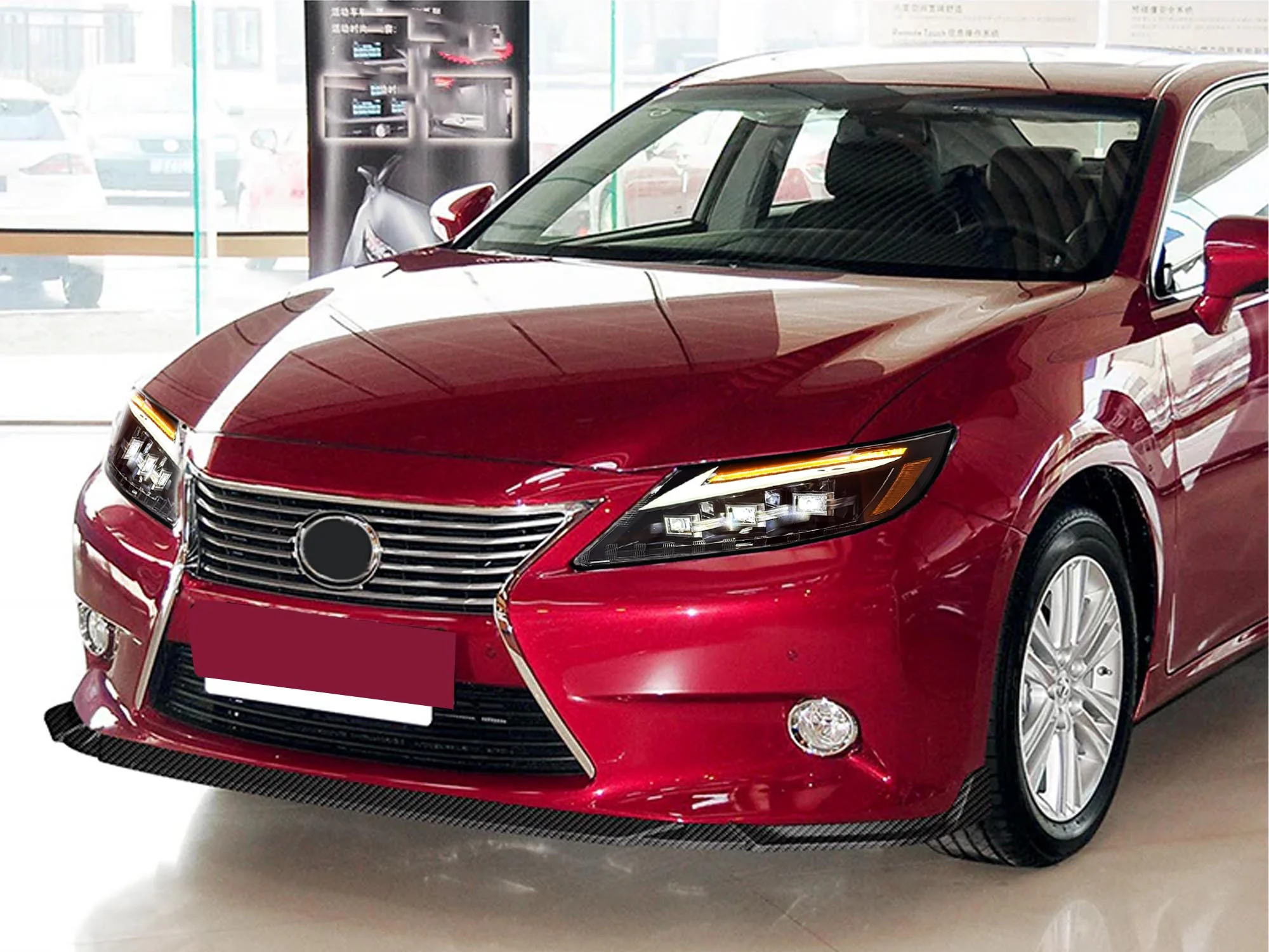 Pair LED Headlights for 2013-2015 Lexus ES300h ES350 w/ Sequential Turn Signal - Image 2