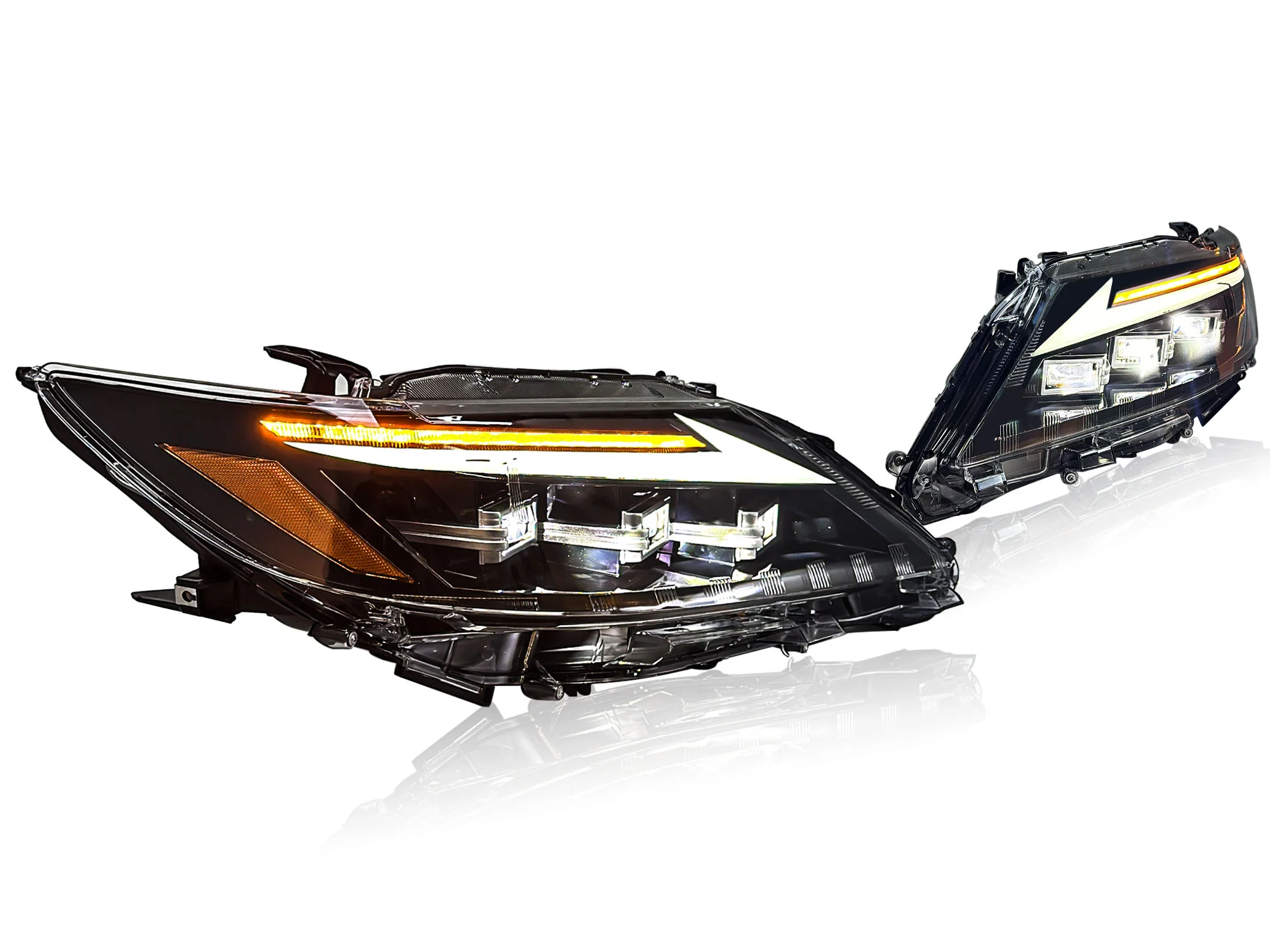 Pair LED Headlights for 2013-2015 Lexus ES300h ES350 w/ Sequential Turn Signal - Image 3