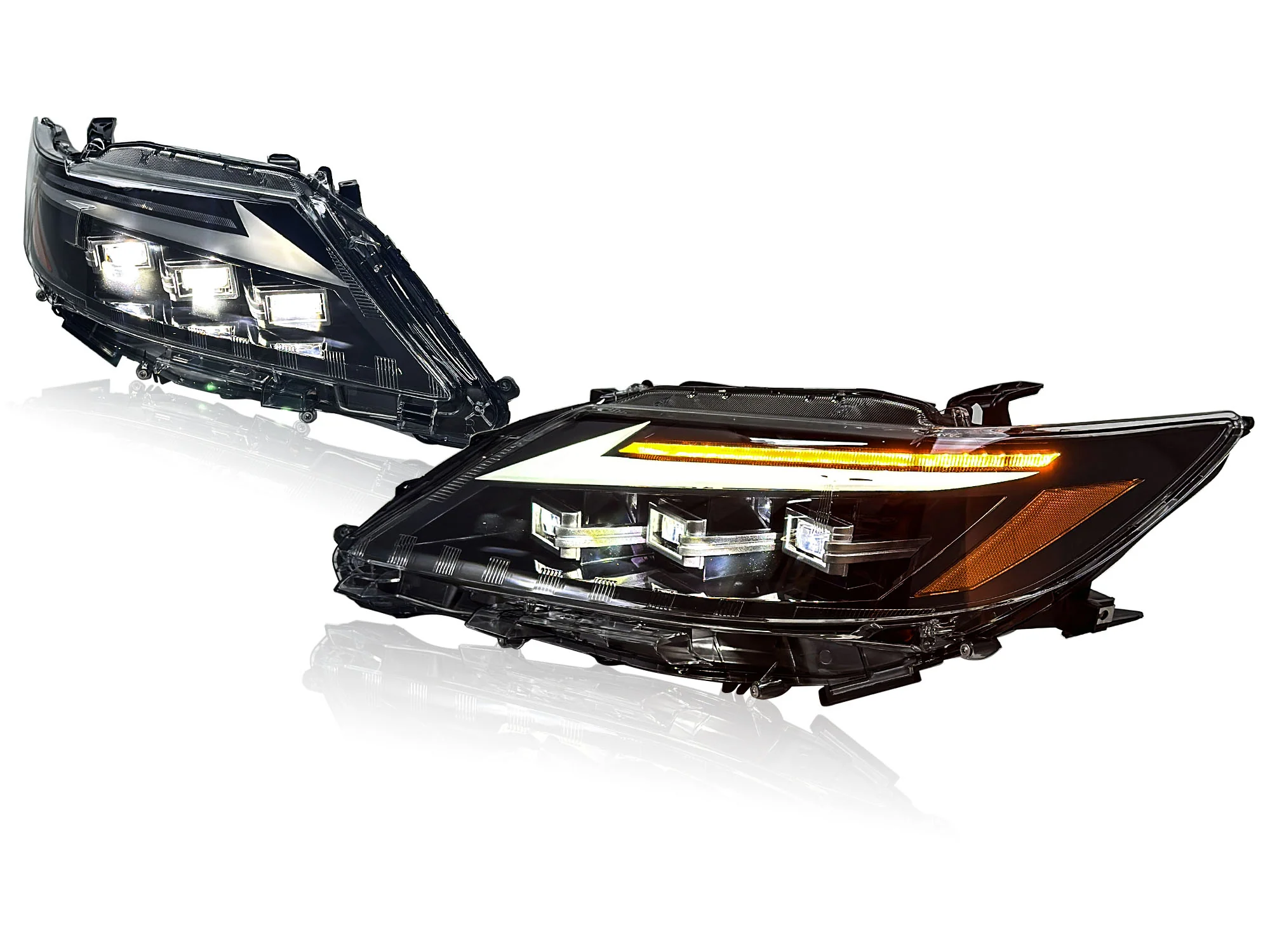 Pair LED Headlights for 2013-2015 Lexus ES300h ES350 w/ Sequential Turn Signal - Image 4
