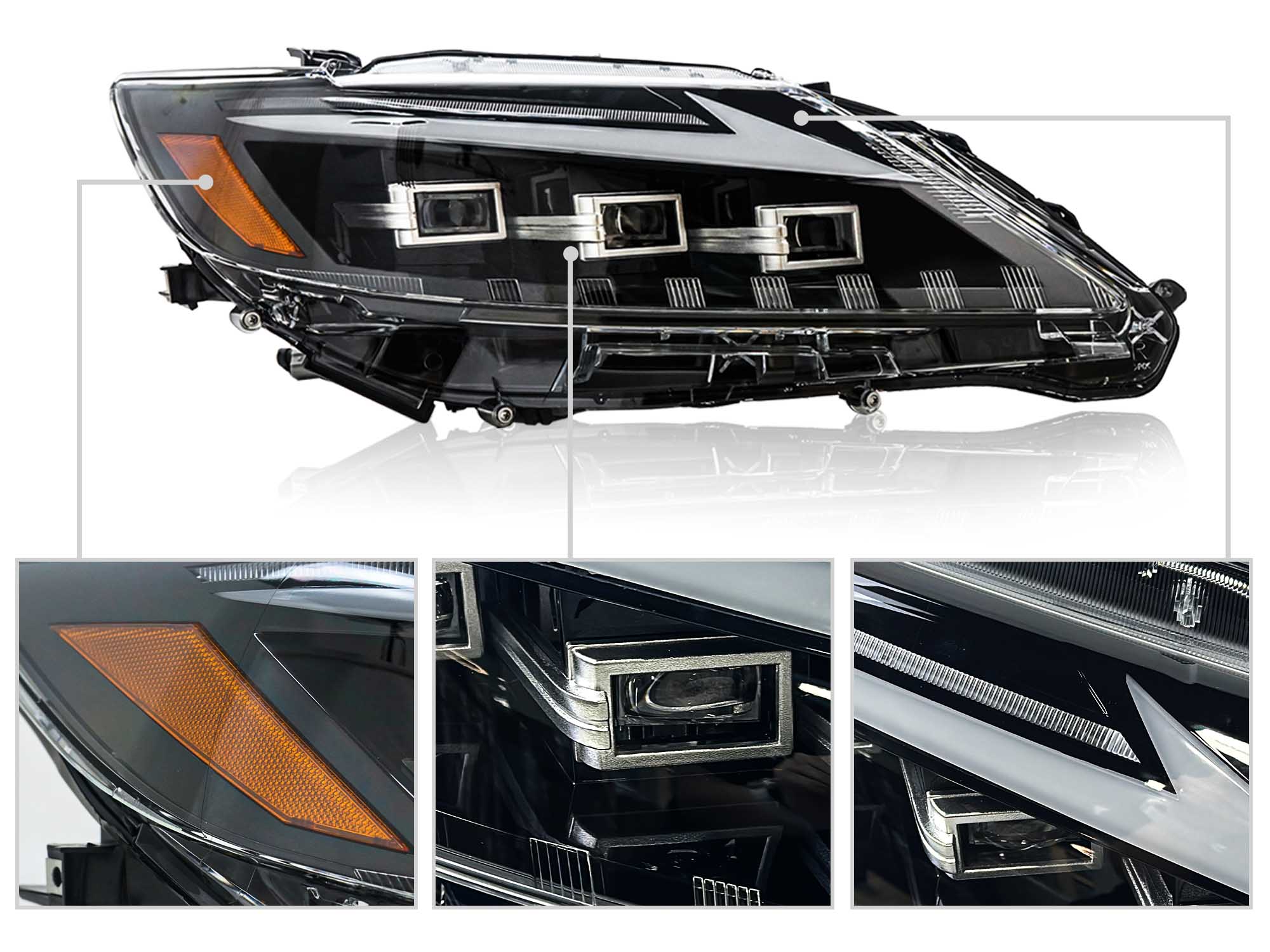Pair LED Headlights for 2013-2015 Lexus ES300h ES350 w/ Sequential Turn Signal - Image 7