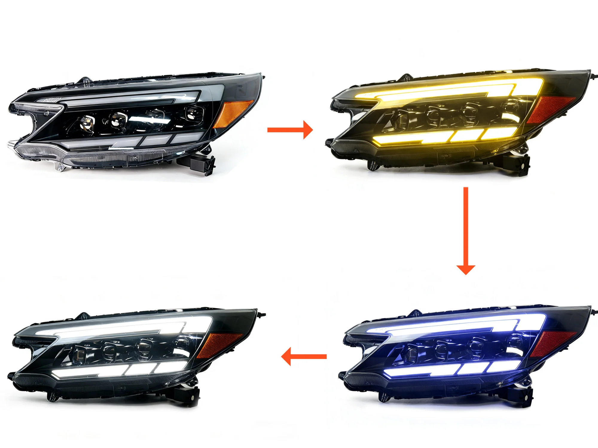 Full LED Sequential DRL Projector Headlight Assembly for Honda CR-V 2012 2013 2014 - Image 9