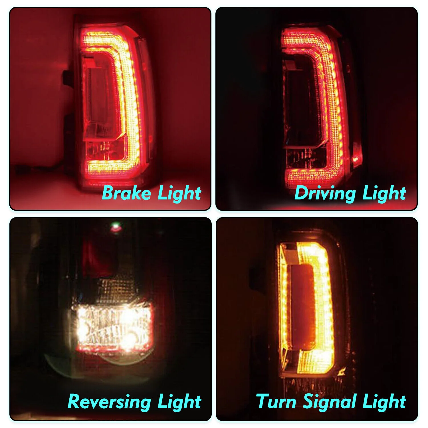 LED Tail Lights For 2015-2020 GMC Yukon XL Brake Taillamp Left+Right W/Bulbs - Image 2