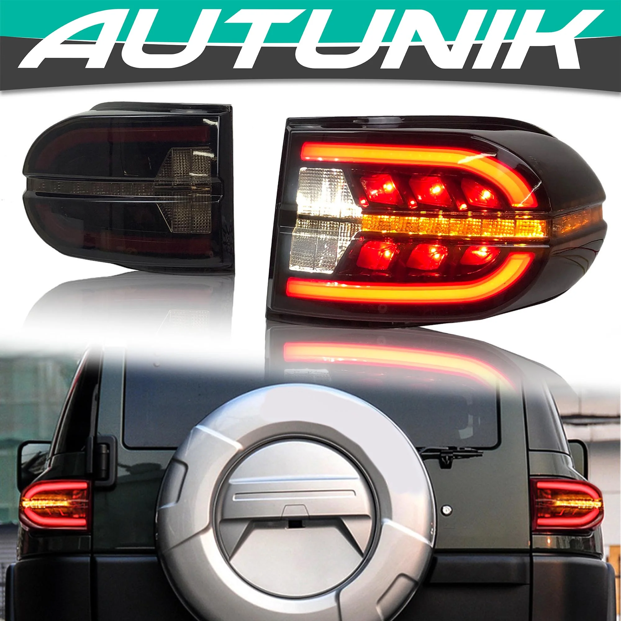 LED Tail Lights Rear Lamps Assembly Animation for Toyota FJ Cruiser 2007-2020