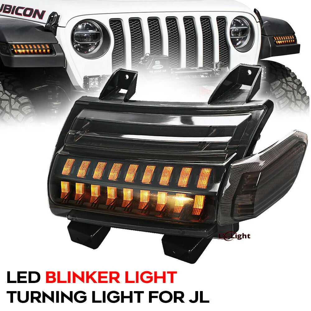 LED Turn Signal Lights DRL for Jeep Wrangler JL 2018-24 high configuration - Image 5