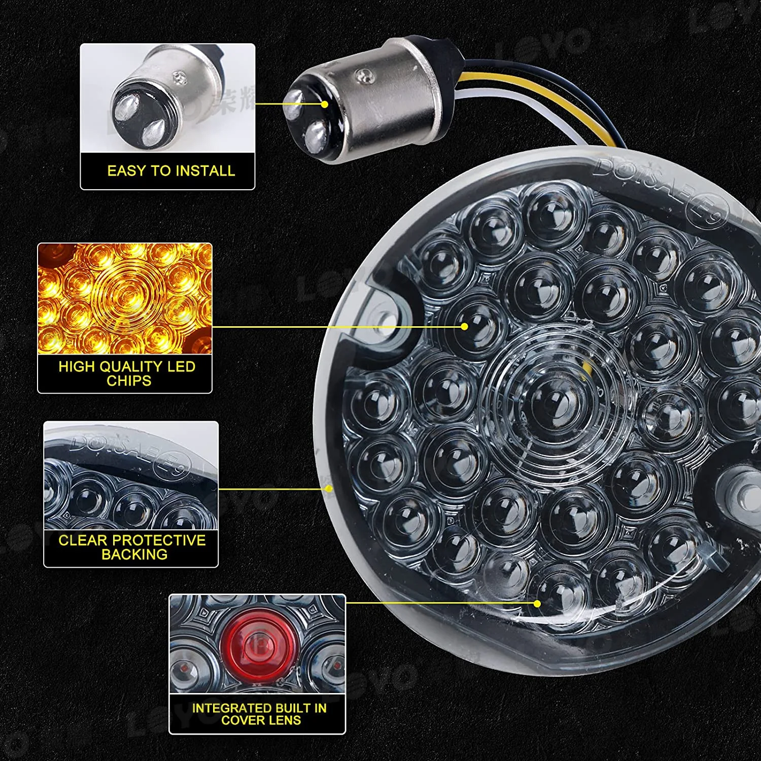 LED Turn Signals Blinker Lights For Harley Road King Electra Glide Classic - Image 4