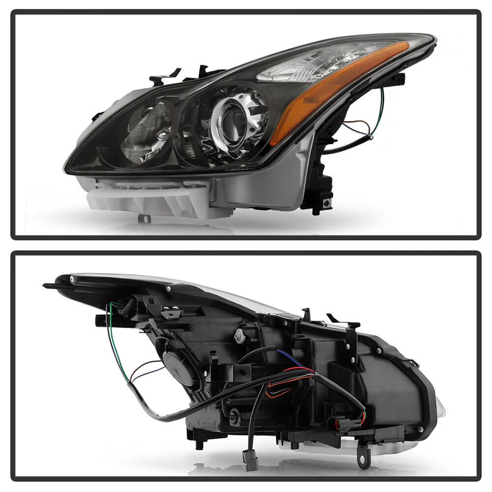 Left+Right For 2008-2015 Infiniti G37/Q60 Coupe|Convertible Black Projector Headlights w/o Bulbs - Image 3