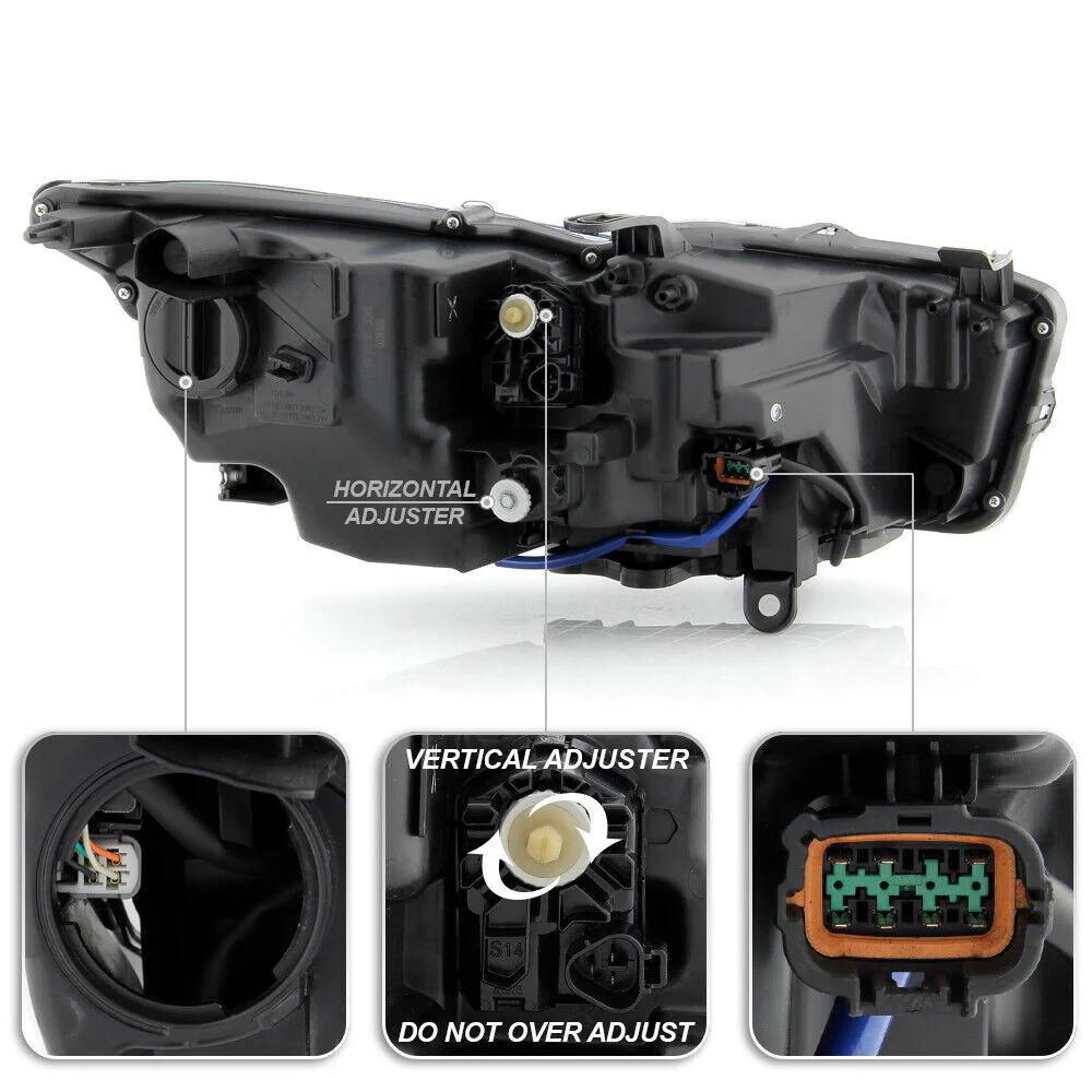 Left+Right Headlamps For 2014-2022 Infiniti Q50 w/o AFS LED DRL Projector Headlights Pair - Image 4