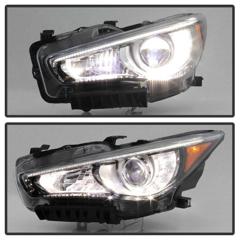 Left+Right Headlamps For 2014-2022 Infiniti Q50 w/o AFS LED DRL Projector Headlights Pair - Image 6