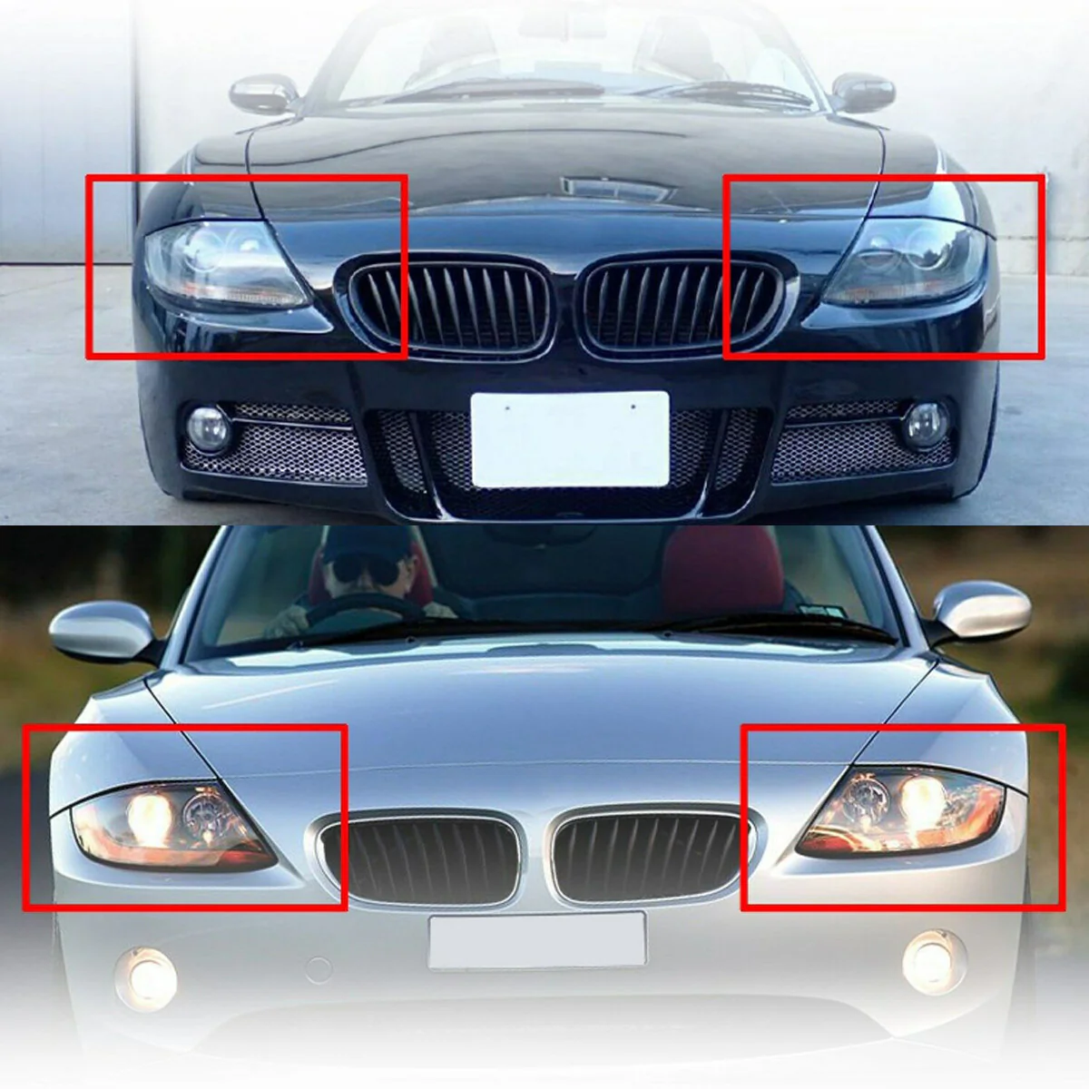 Left & Right Headlight Lens Cover Pair Clear for BMW Z4 E85 2003-2008 - Image 3