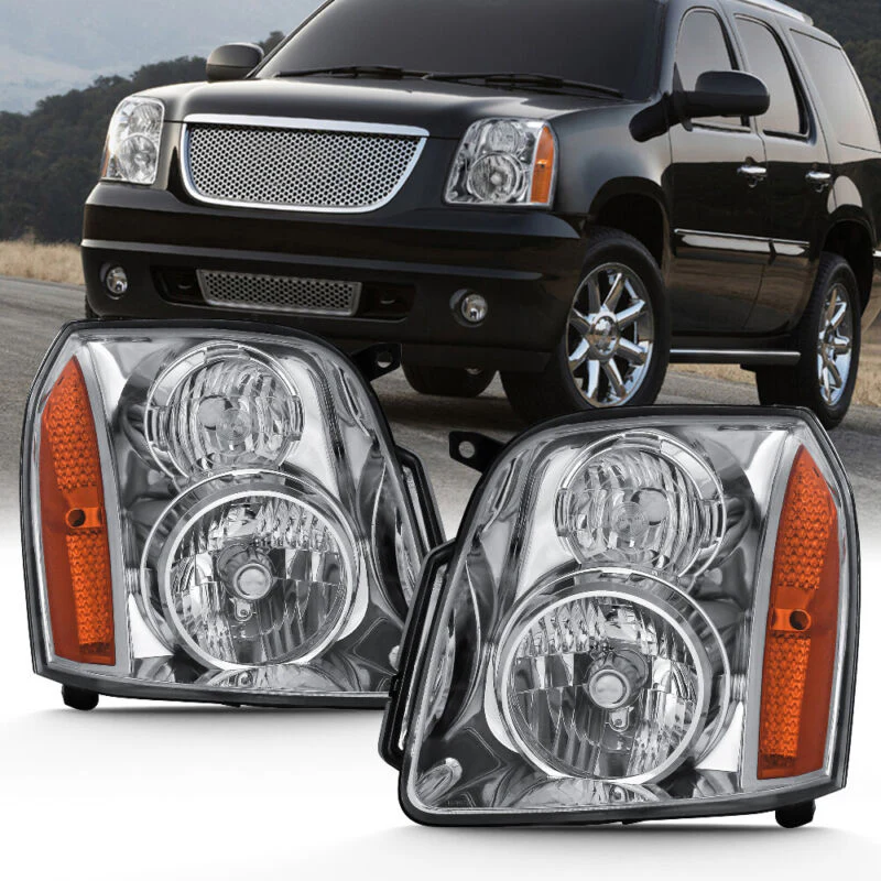 Left+Right Headlights Front Lamps For 2007-2014 GMC Yukon Denali XL1500 2500 - Image 3