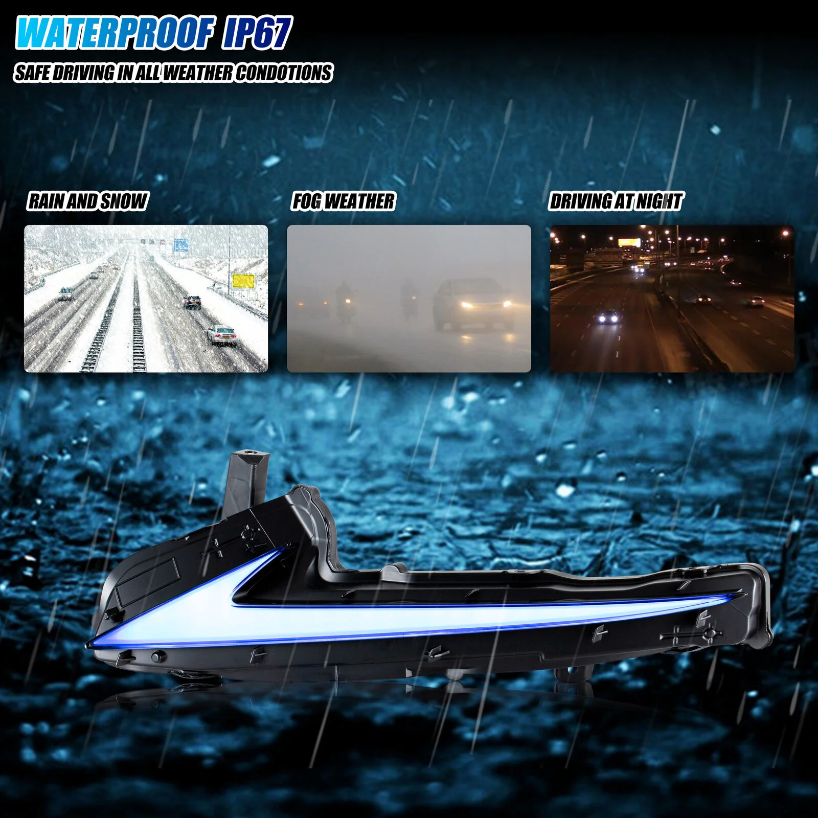 Left+Right LED Daytime Running Lights for Lexus IS250 IS300 ISF 2014-2016 Sequential Lamps - Image 5