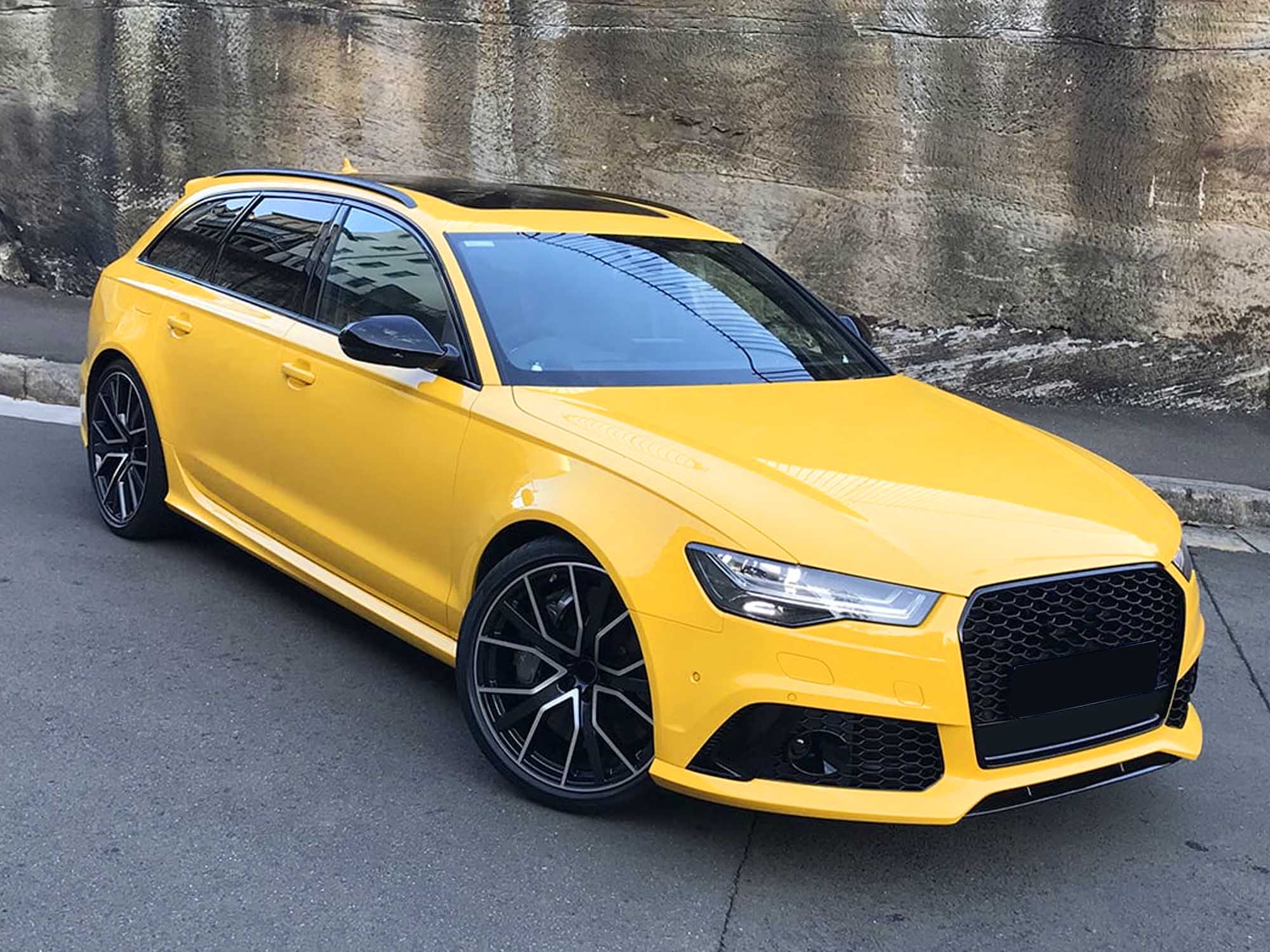 Left+Right Side Bumper Fog Light Lamps Frame Grille Cover For Audi RS6 2014-2018 - Image 2