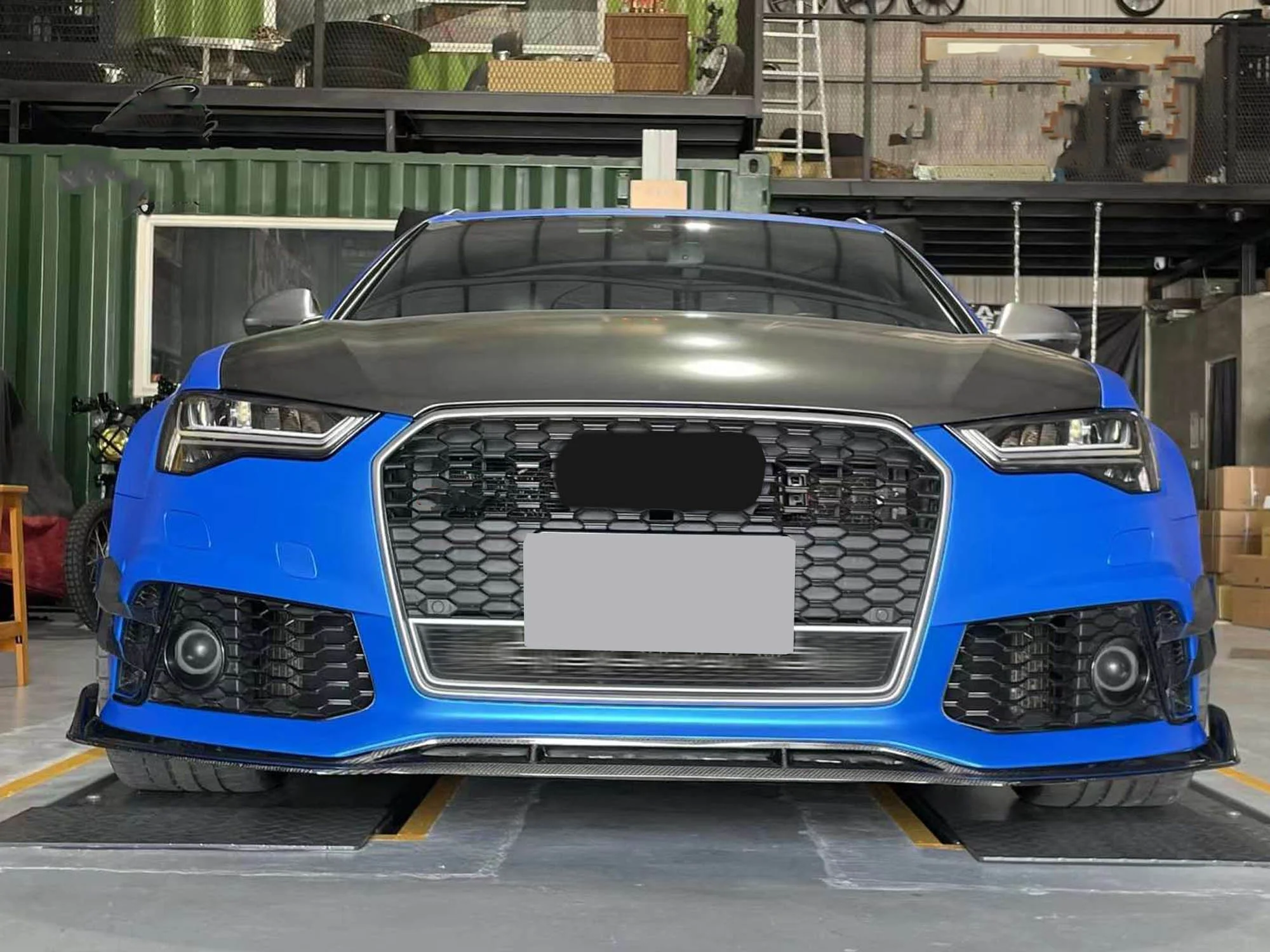 Left+Right Side Bumper Fog Light Lamps Frame Grille Cover For Audi RS6 2014-2018 - Image 3