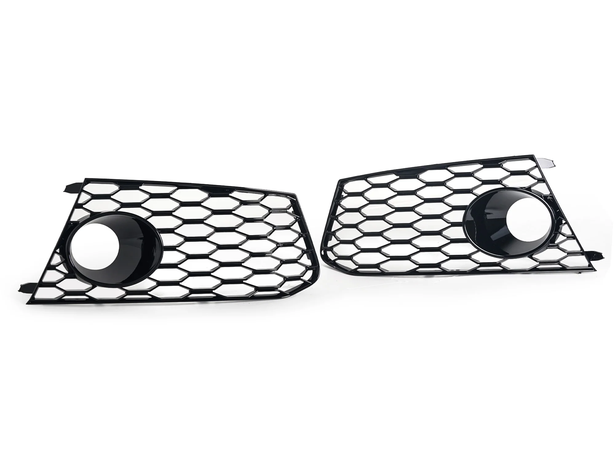 Left+Right Side Bumper Fog Light Lamps Frame Grille Cover For Audi RS6 2014-2018 - Image 5