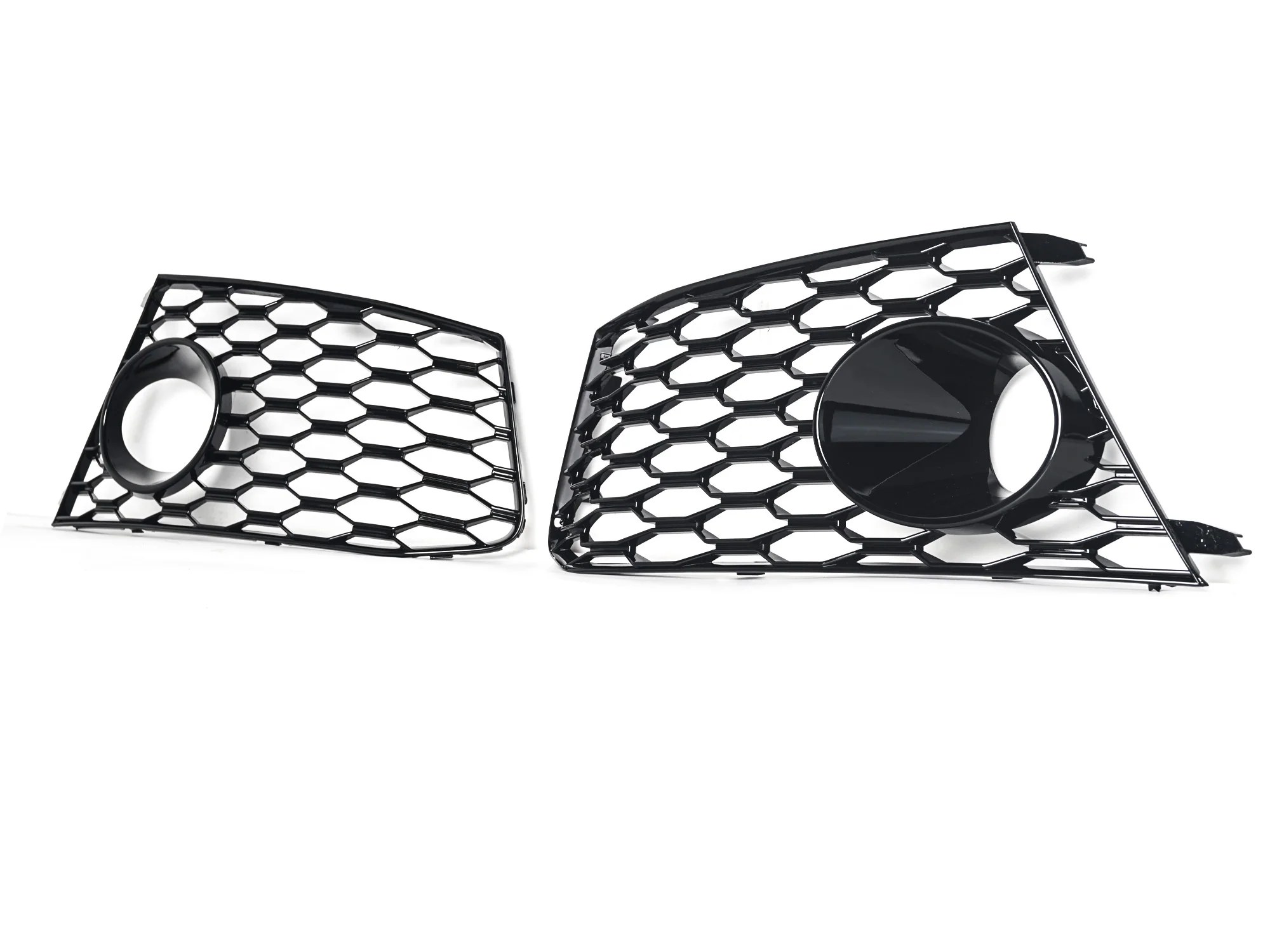 Left+Right Side Bumper Fog Light Lamps Frame Grille Cover For Audi RS6 2014-2018 - Image 6