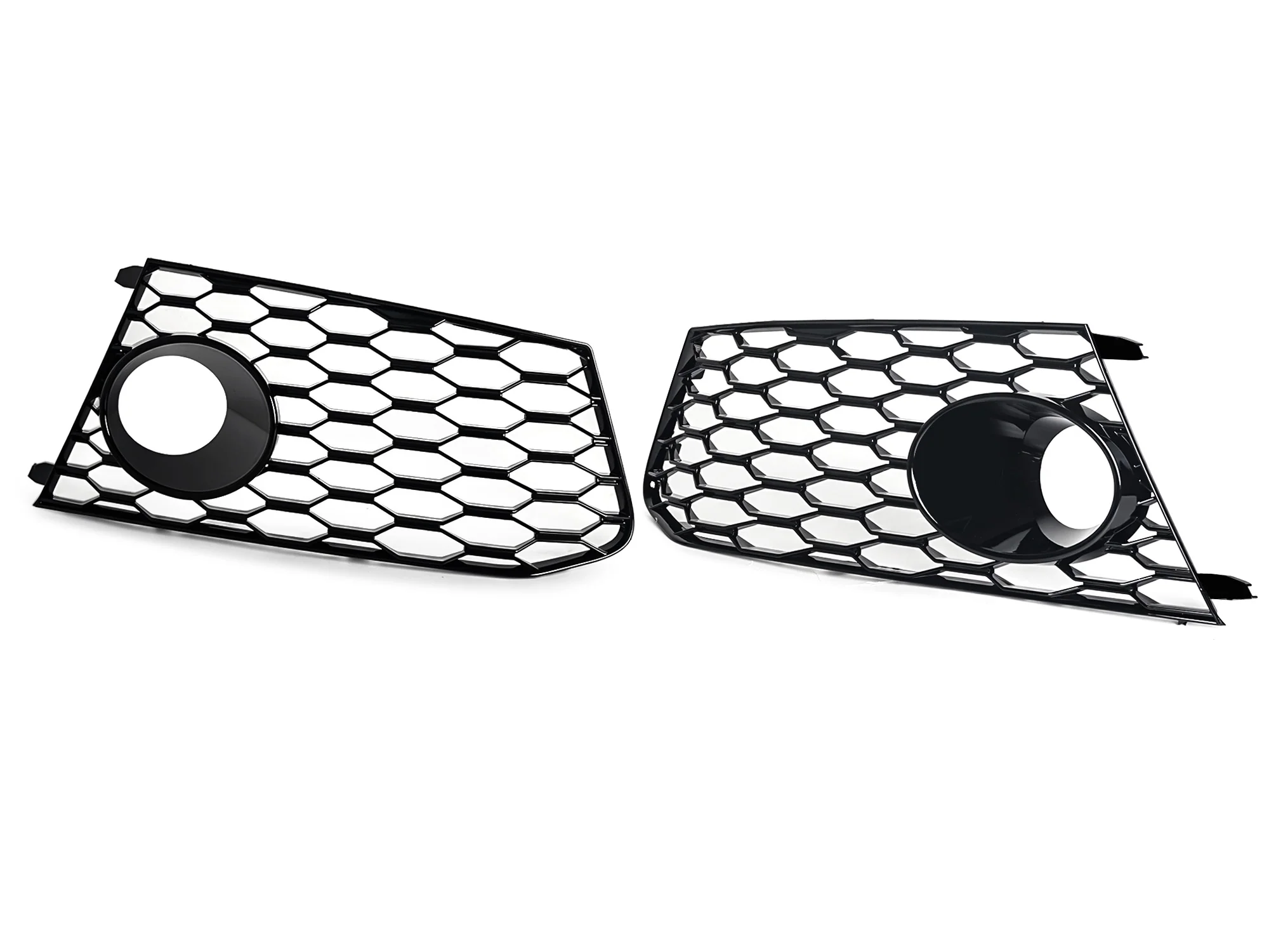Left+Right Side Bumper Fog Light Lamps Frame Grille Cover For Audi RS6 2014-2018 - Image 7