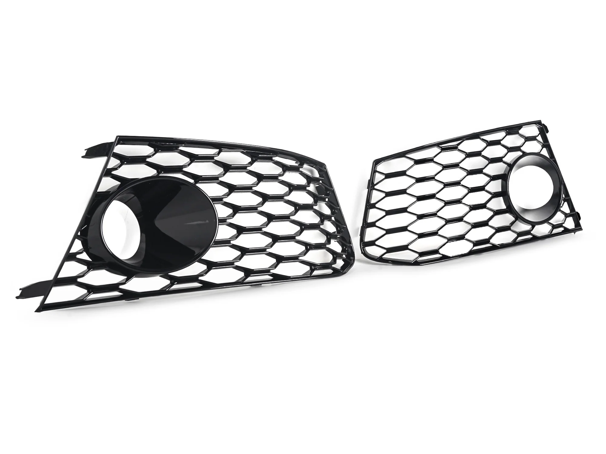 Left+Right Side Bumper Fog Light Lamps Frame Grille Cover For Audi RS6 2014-2018 - Image 8