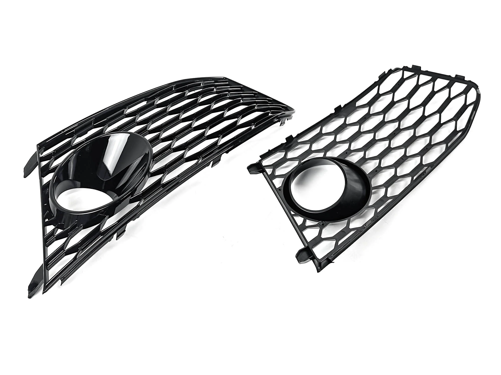 Left+Right Side Bumper Fog Light Lamps Frame Grille Cover For Audi RS6 2014-2018 - Image 9