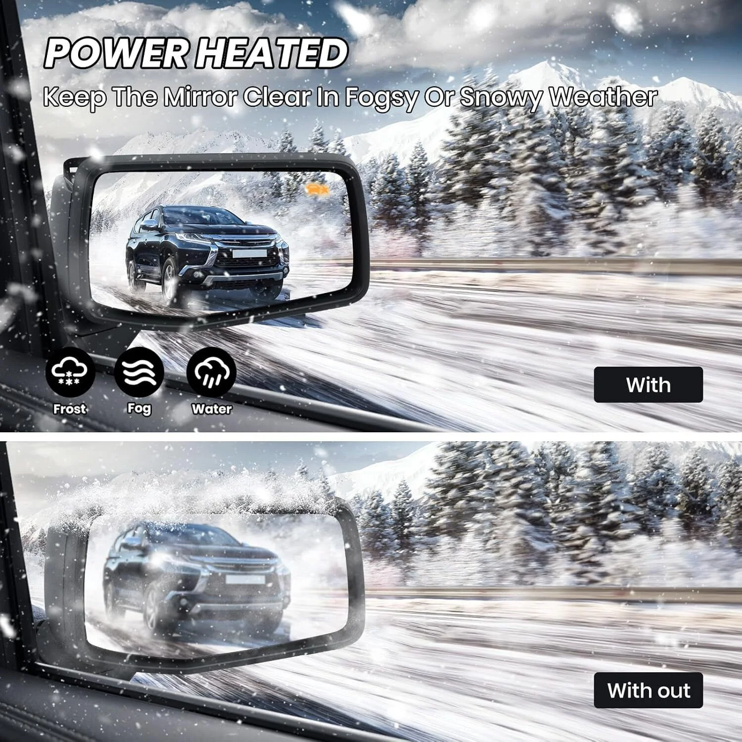 Left+Right Side Mirror Black For GMC Sierra 1500 Silverado 2019-2024 BSM Heated Blind Spot - Image 15