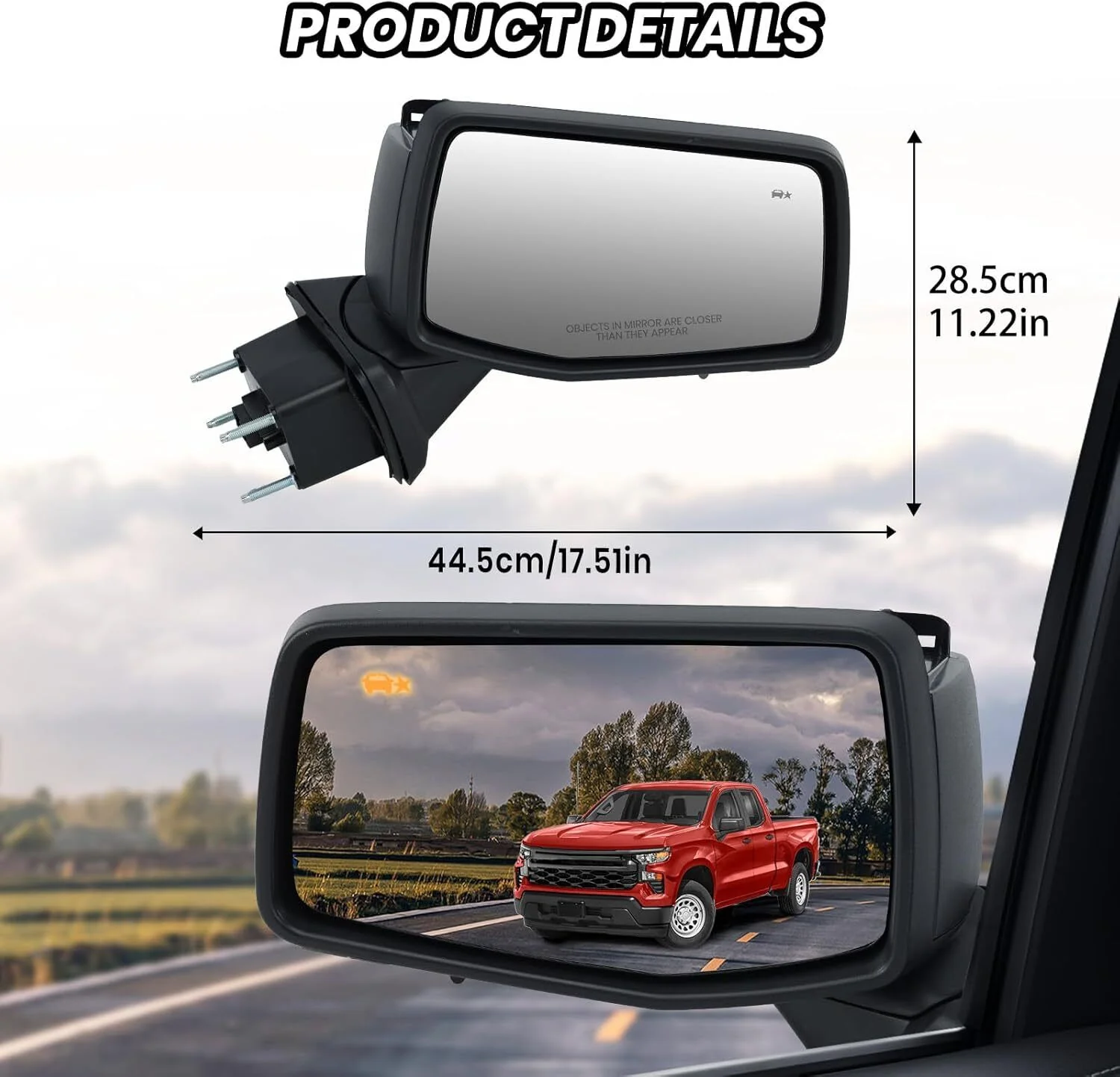Left+Right Side Mirror Black For GMC Sierra 1500 Silverado 2019-2024 BSM Heated Blind Spot - Image 18