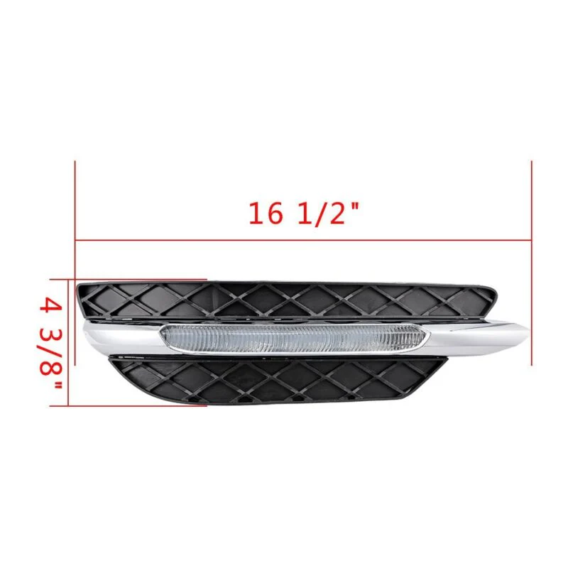 LED Daytime Running DRL Fog Light Grill for Mercedes C-Class W204 C300 Non-AMG 2012-2014 - Image 3