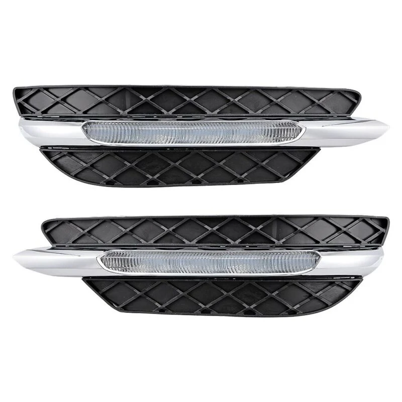LED Daytime Running DRL Fog Light Grill for Mercedes C-Class W204 C300 Non-AMG 2012-2014 - Image 4