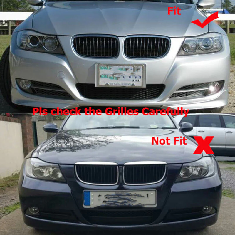 M-Color Front Kidney Grill for BMW E90 E91 4DR Sedan LCI 2009-2011 - Image 2