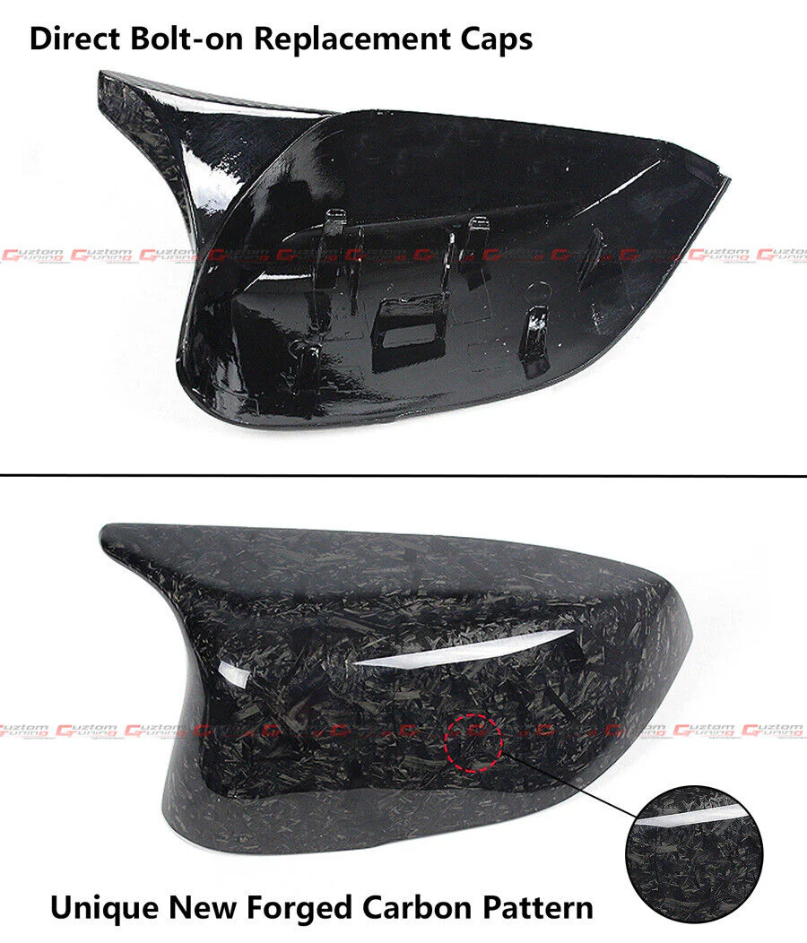 Forged Carbon Fiber Mirror Cover Caps fits for Infiniti Q50 Q60 2014-2024 - Image 2