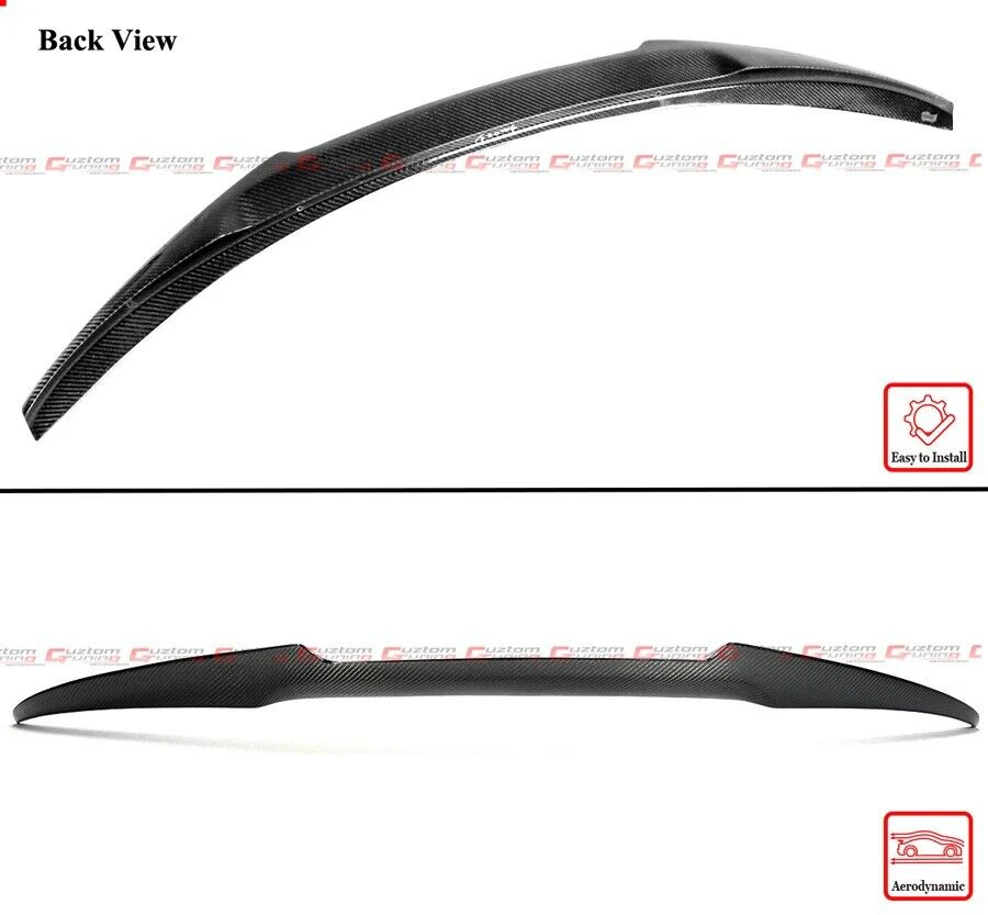 M Style Real Carbon Fiber Rear Trunk Spoiler Wing fit for Audi A6 S6 C8 Sedan 2019-2025 - Image 2