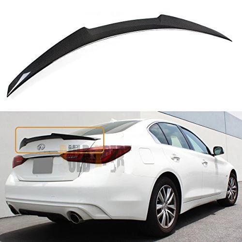 Real Carbon Fiber Trunk Spoiler Wing for Infiniti Q50 Q50S 2014-2024 - Image 2