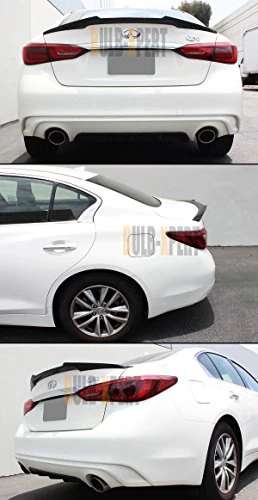 Real Carbon Fiber Trunk Spoiler Wing for Infiniti Q50 Q50S 2014-2024 - Image 4