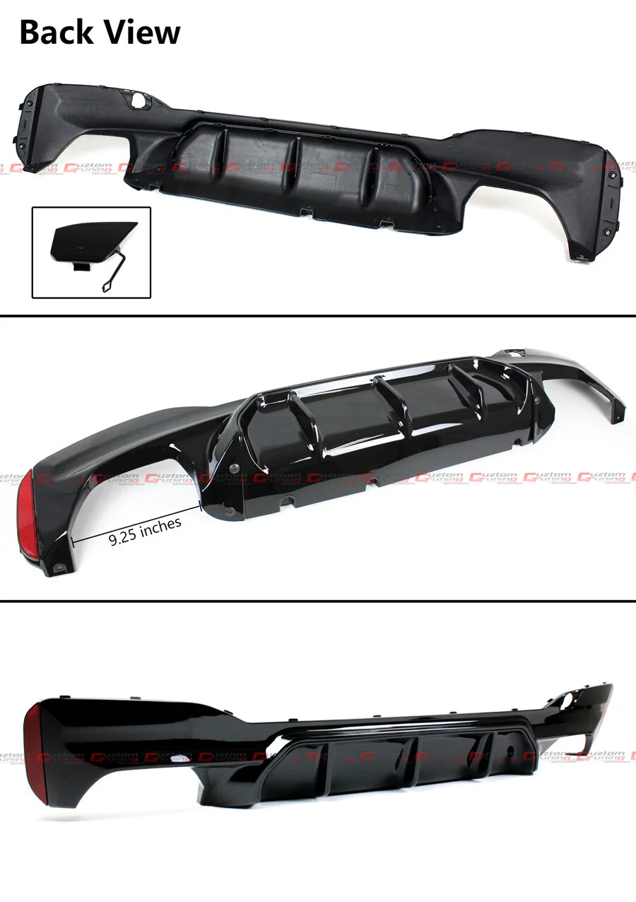M5 Style Glossy Black Rear Diffuser For 2017-2023 BMW G30 5 Series 530i 540i W/ M Sport Bumper - Image 2