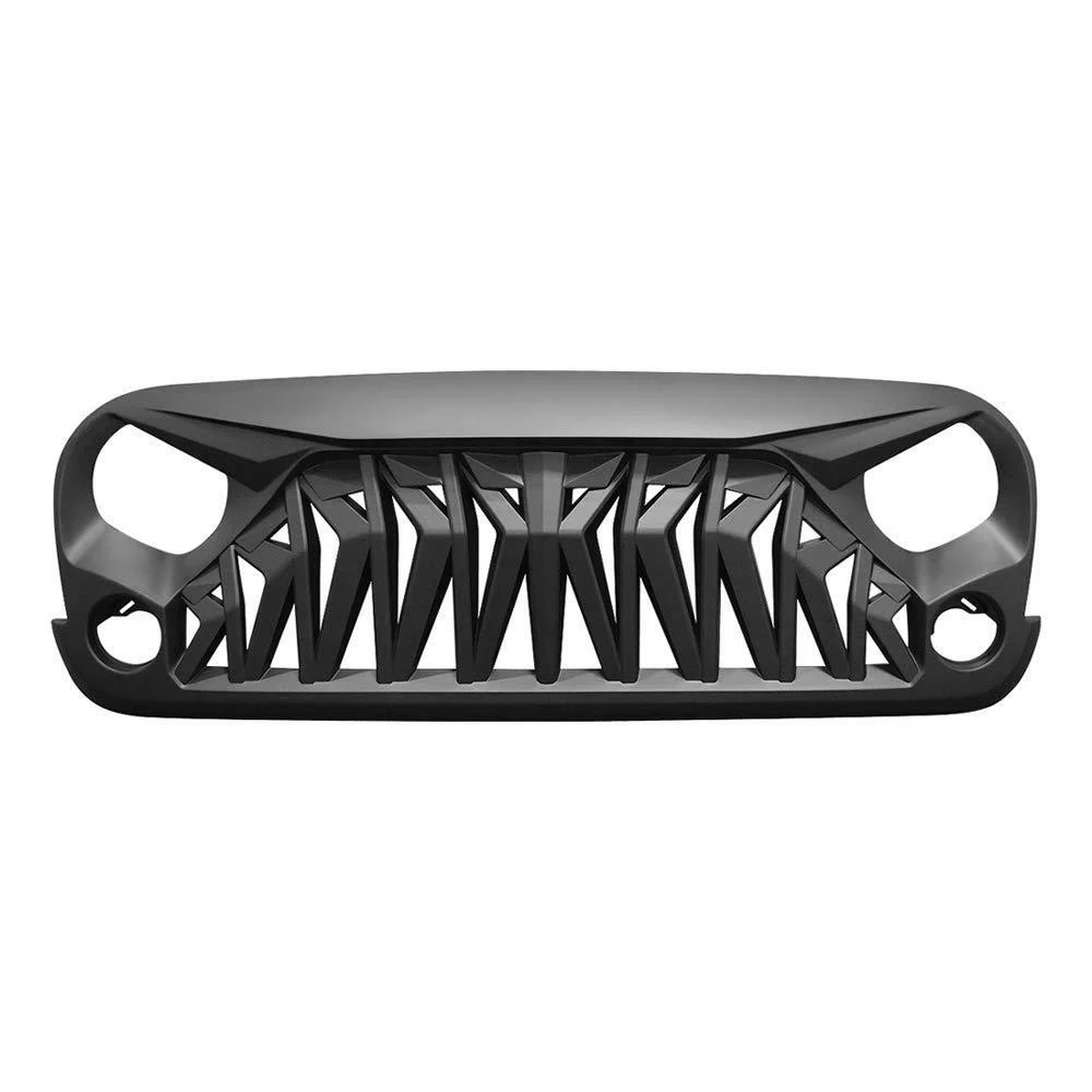 Matte Black Front Shark Grille Grill for Jeep Wrangler JK JKU 2007-2018 - Image 5