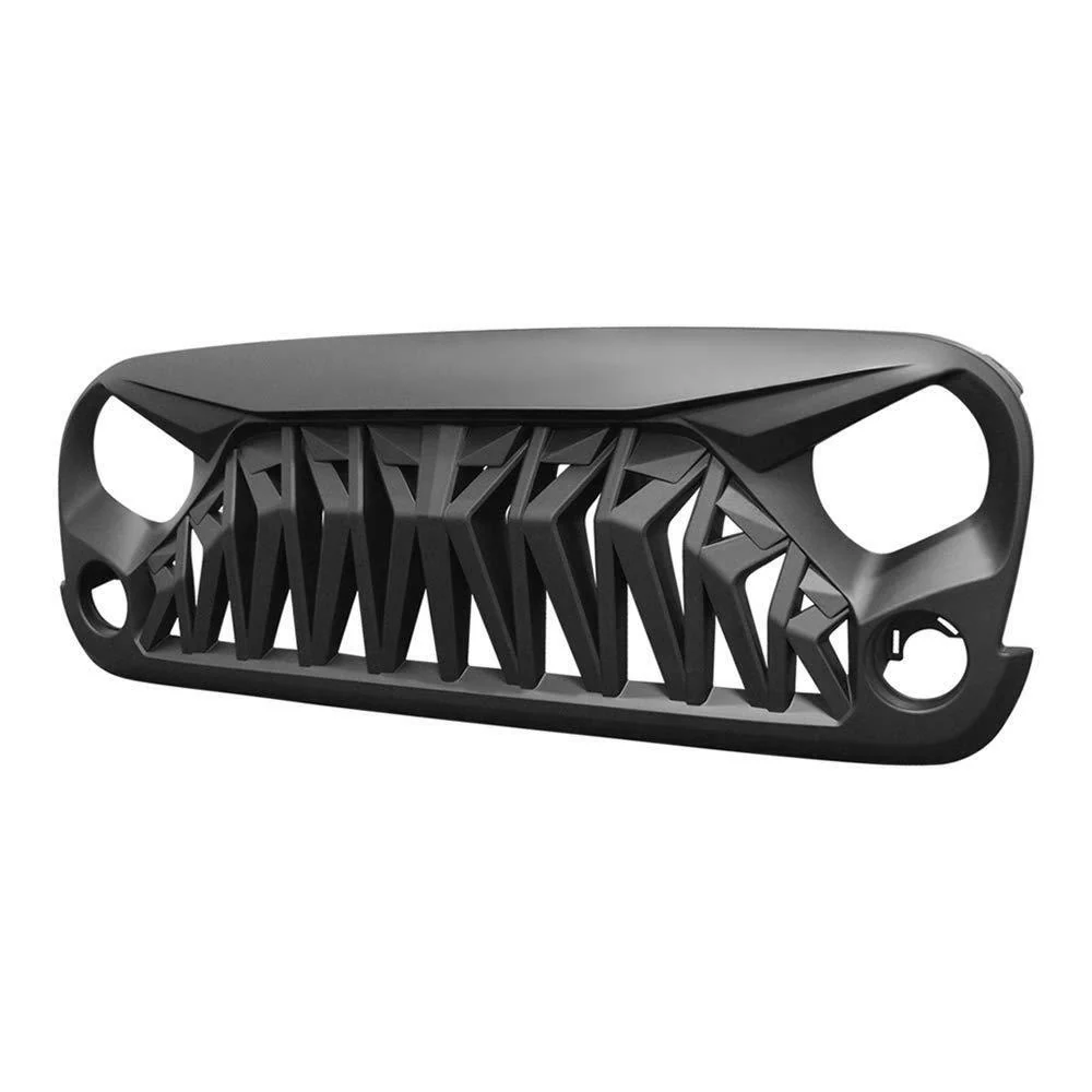 Matte Black Front Shark Grille Grill for Jeep Wrangler JK JKU 2007-2018 - Image 6
