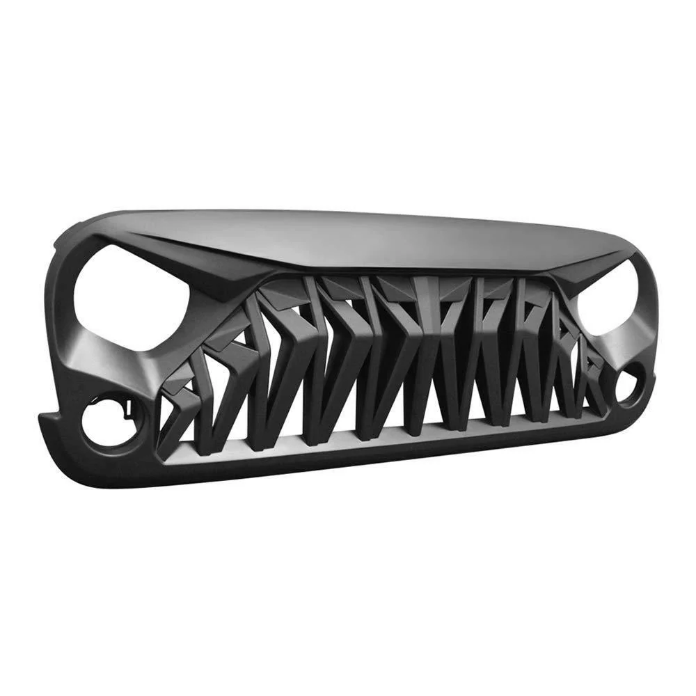 Matte Black Front Shark Grille Grill for Jeep Wrangler JK JKU 2007-2018 - Image 7