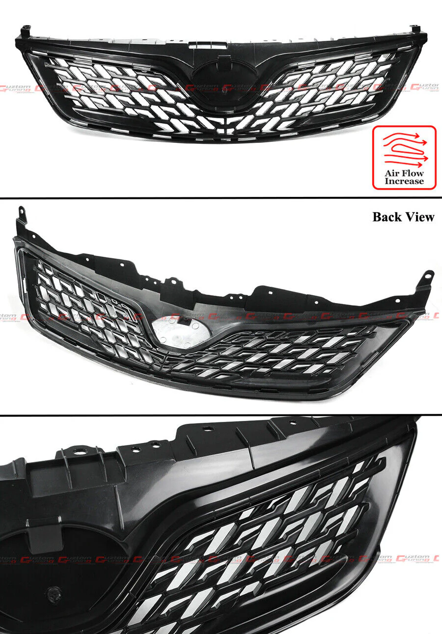 Matte Black Front Bumper Grille Radiator Grill  For 2011-2013 Toyota Corolla CE LE S XLE XRS Base Sedan - Image 2