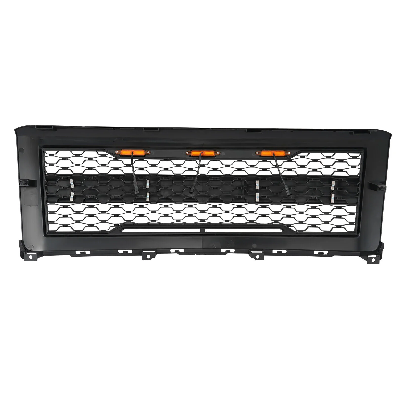Matte Black Front Bumper Grille w/ Signal DRL Light For 2014-2015 Chevy Silerado 1500 - Image 3