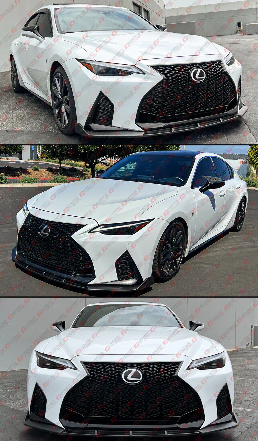 Matte Black Front Bumper Lip Splitter fit for Lexus IS300 IS350 2021-2025 - Image 4