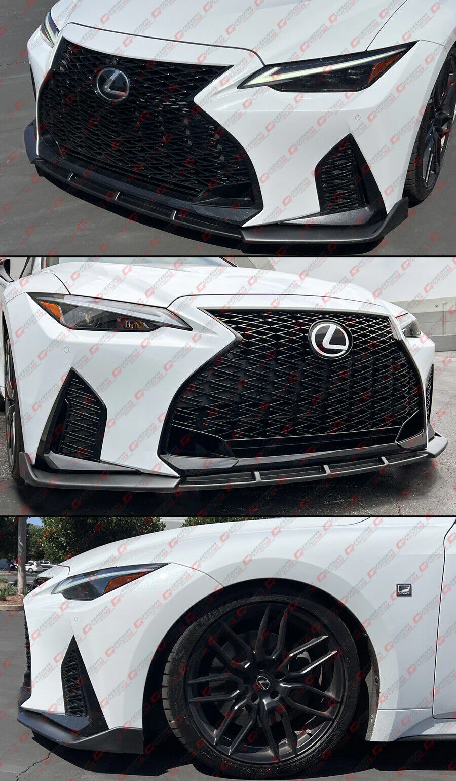 Matte Black Front Bumper Lip Splitter fit for Lexus IS300 IS350 2021-2025 - Image 5