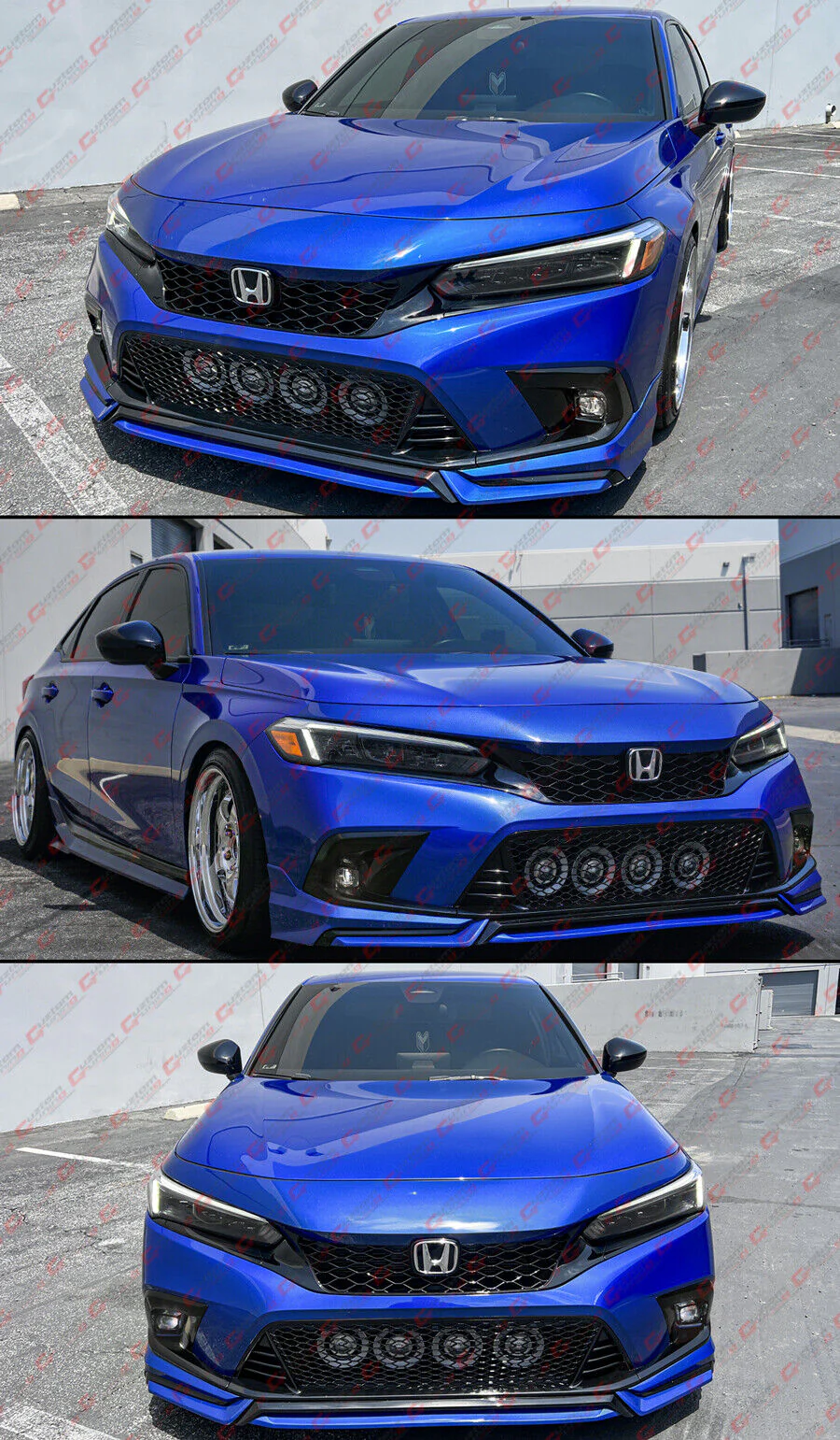 Matte Black Front Bumper Lower Grille Radiator For 2022-2024 Honda Civic Sedan & Hatchback - Image 3