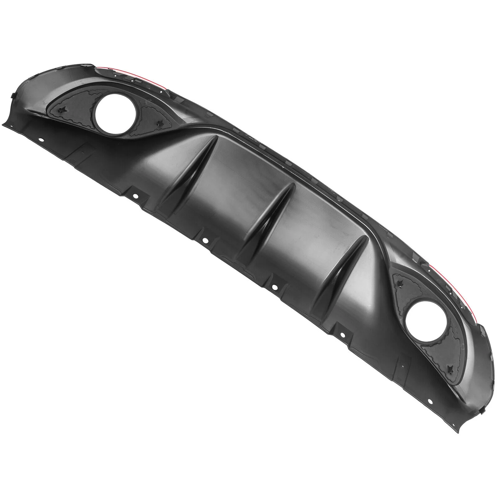 Matte Black Rear Diffuser W/ Chrome Exhaust Tips For Alfa Romeo Giulia Base Sedan 2016-2024 - Image 4